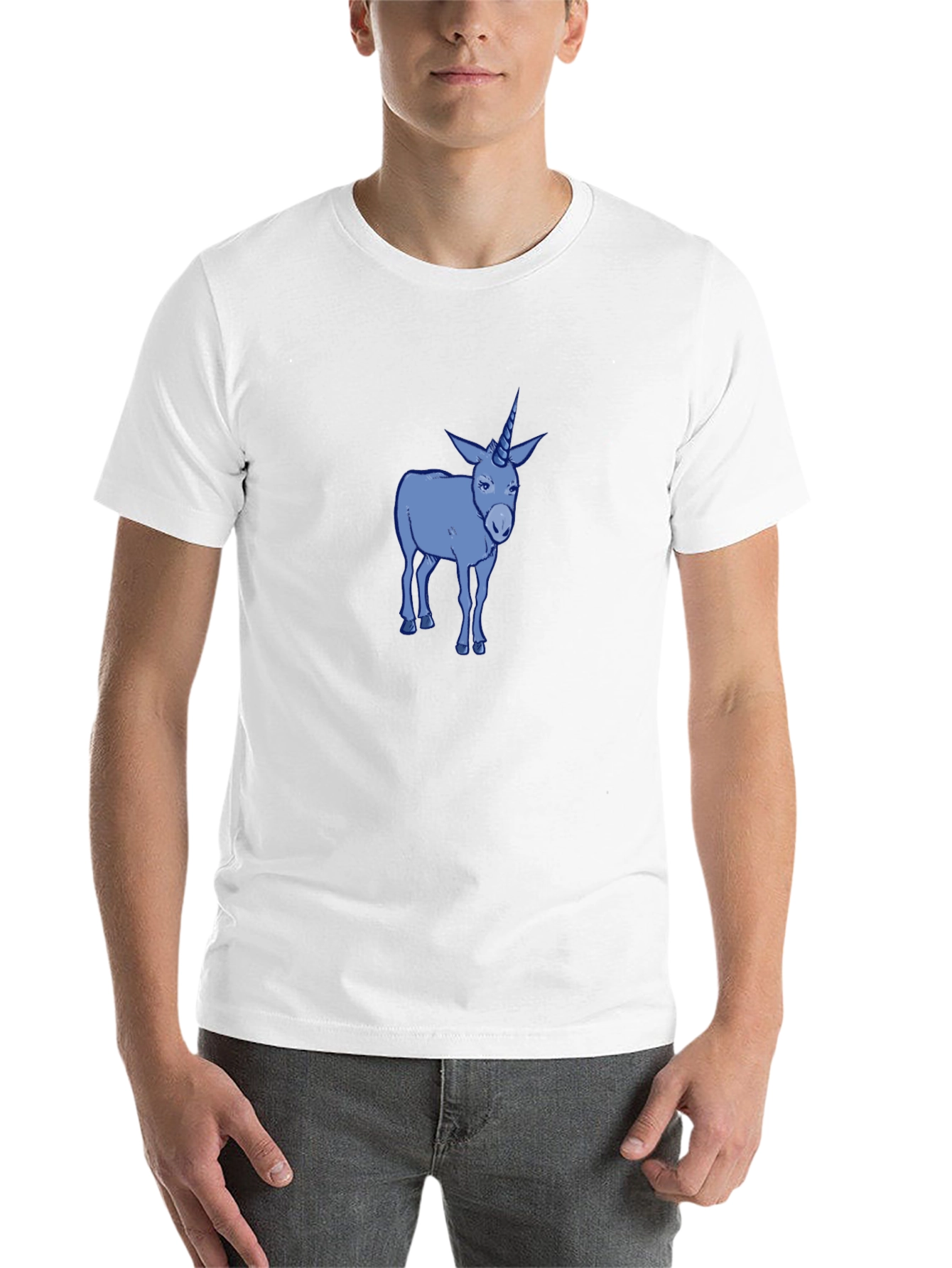 Black Unicorn Donkey Graphic Tee - Men's Black Cotton T-Shirt view 14