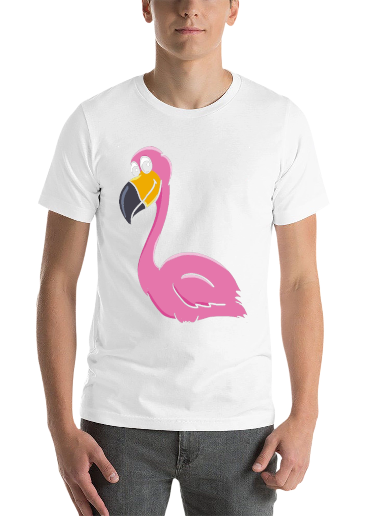 Black Funny Flamingo Graphic Print Tee view 14