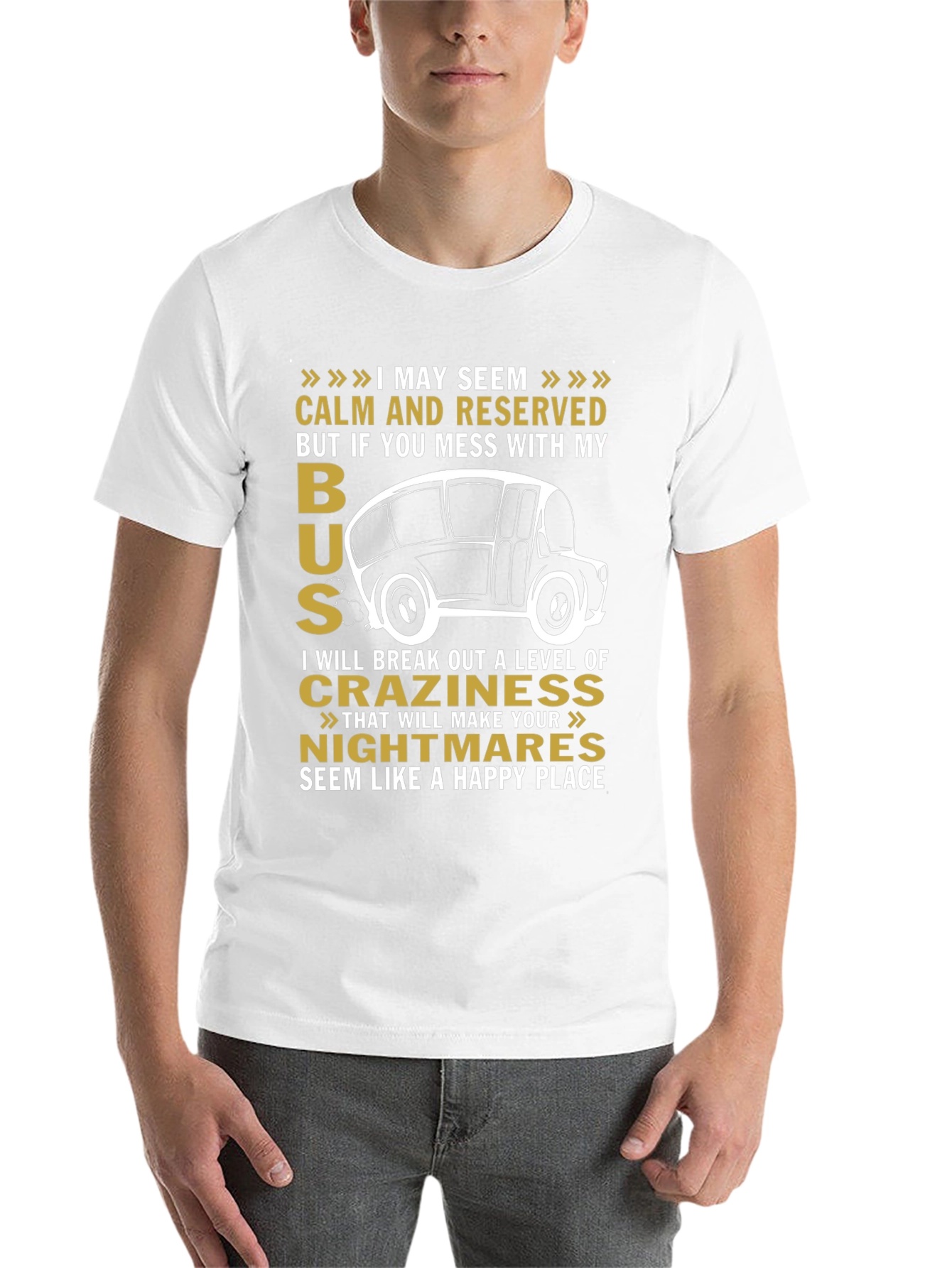 Black Calm and Reserved Bus Driver T-Shirt view 14