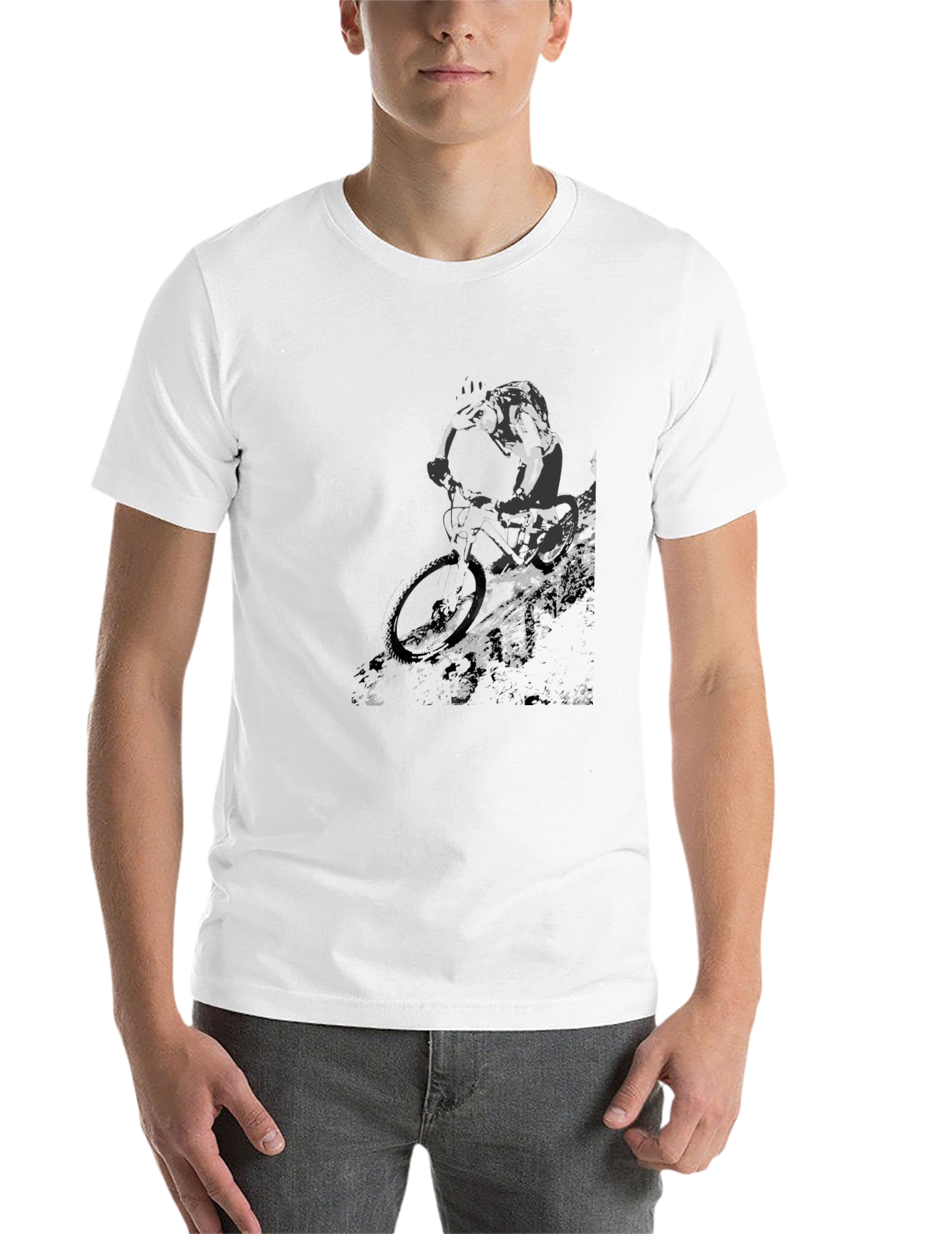 Black Mountain Biker Graphic T-Shirt - Black view 14