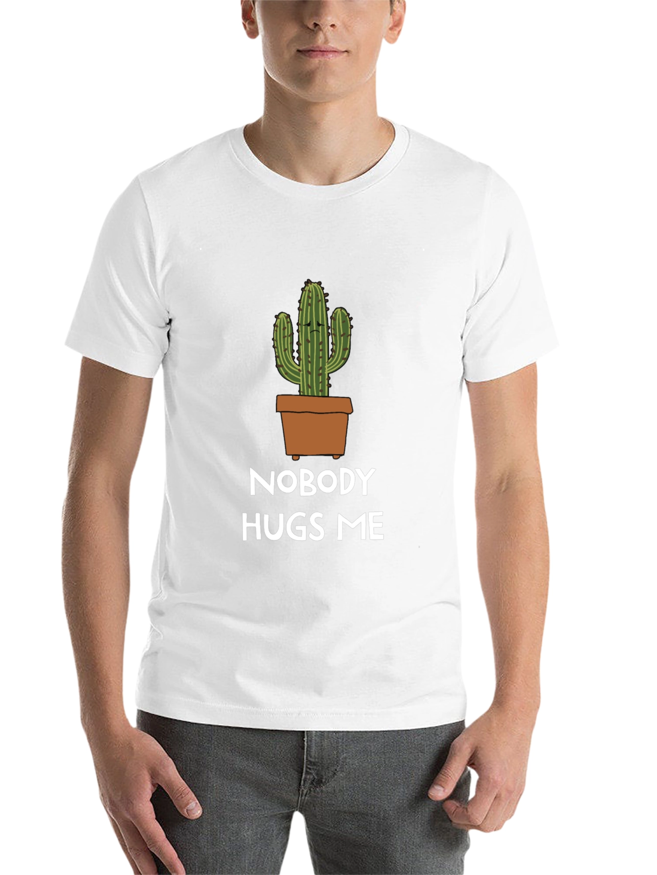 Black Nobody Hugs Me Cactus Graphic T-Shirt - Black view 14