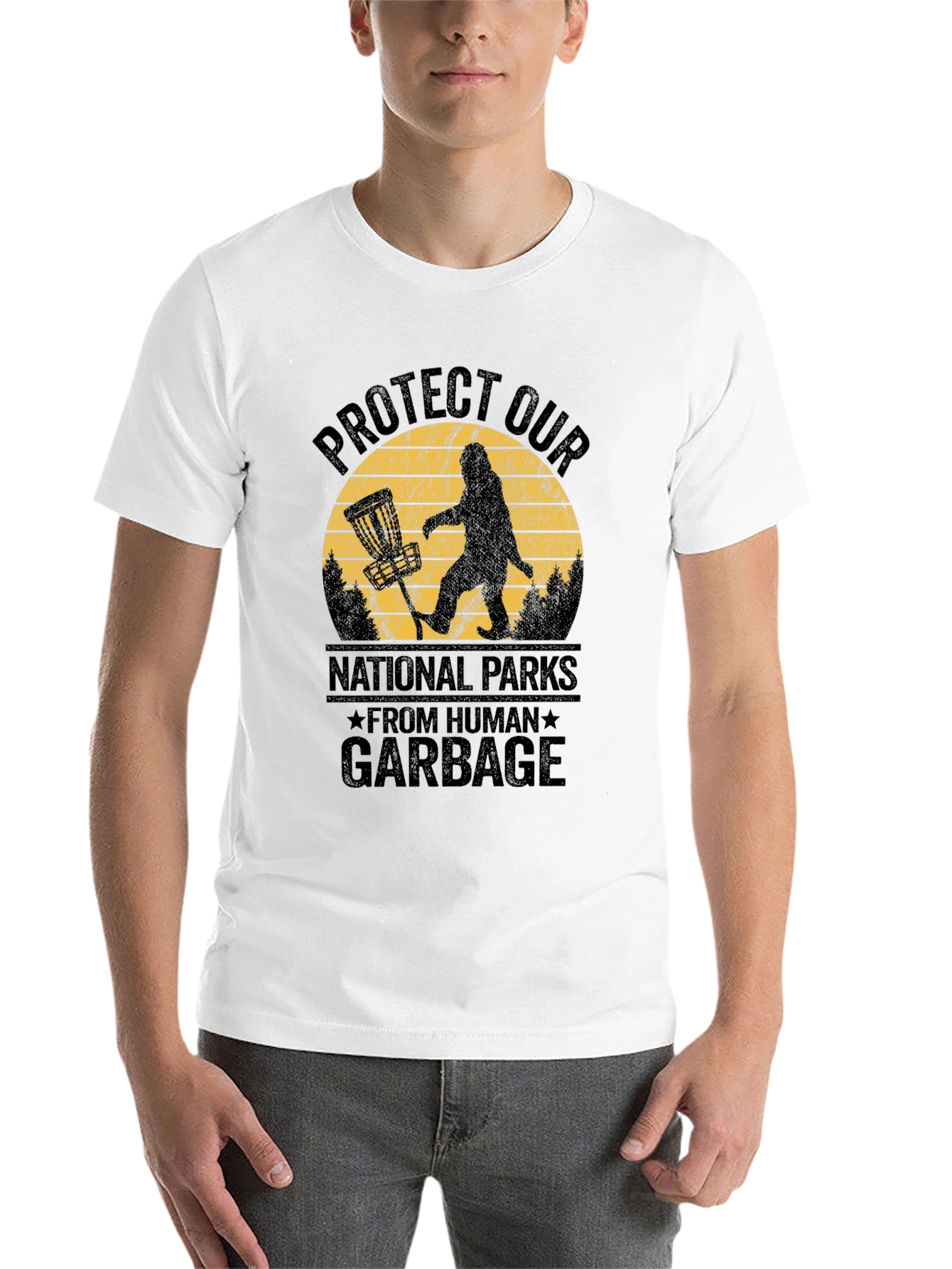 Black Protect Parks T-Shirt - Bigfoot Design view 14