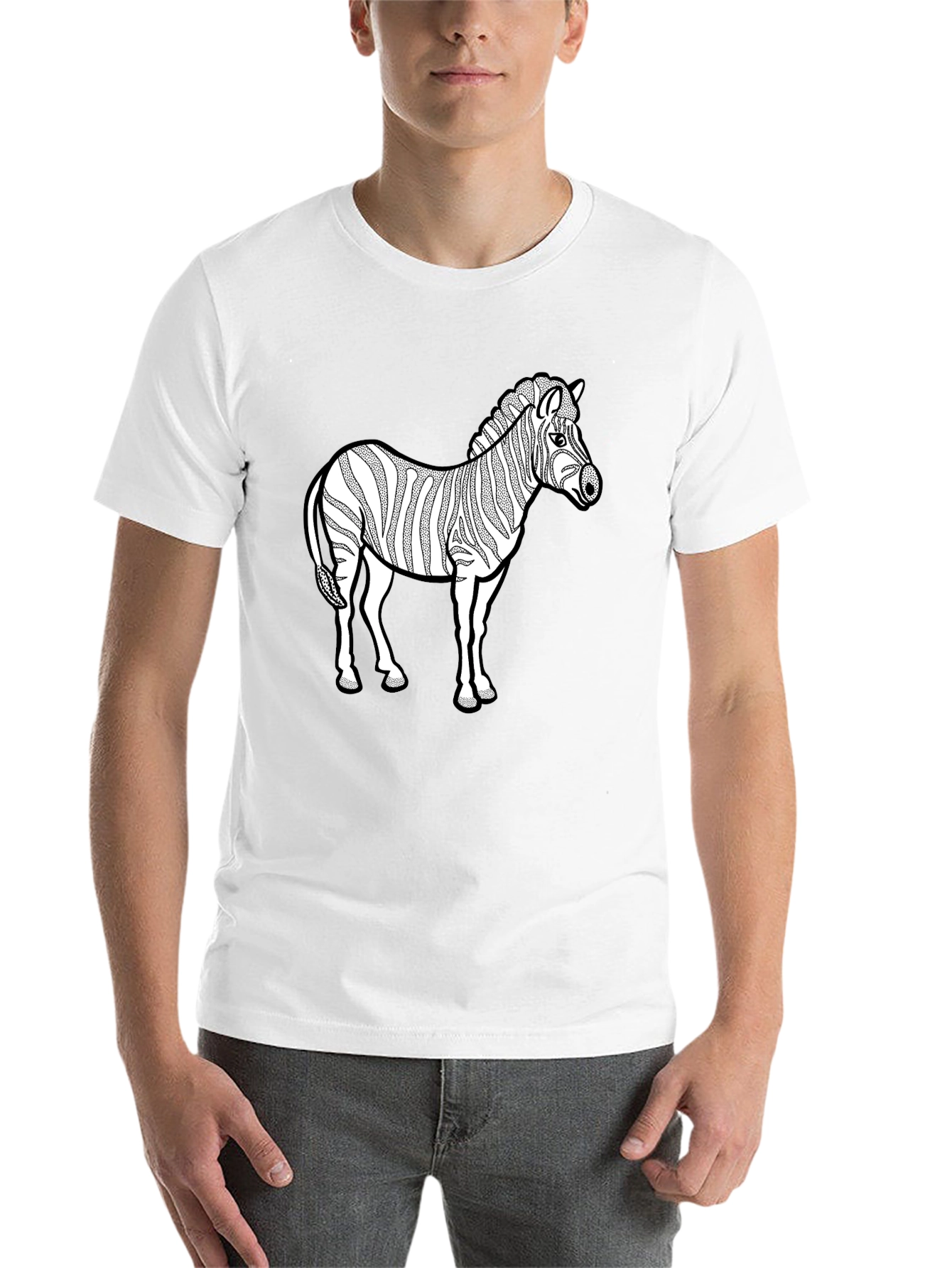 Black Zebra Graphic Print Black T-Shirt view 14