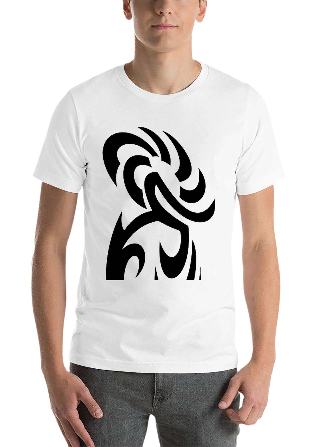 Black Black Graphic Tee - Abstract Design view 14