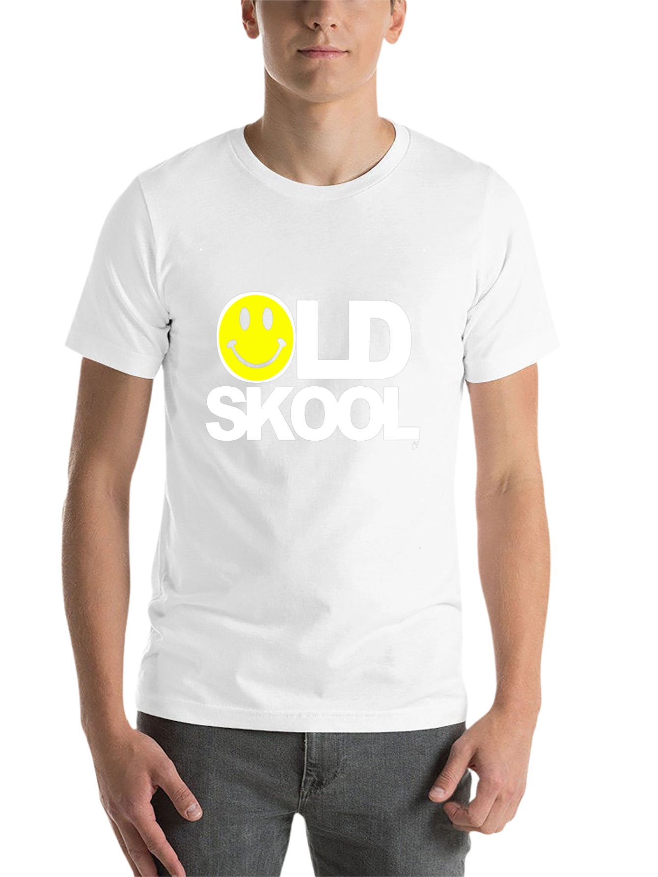 Black Old Skool Smiley Face Black T-Shirt view 14