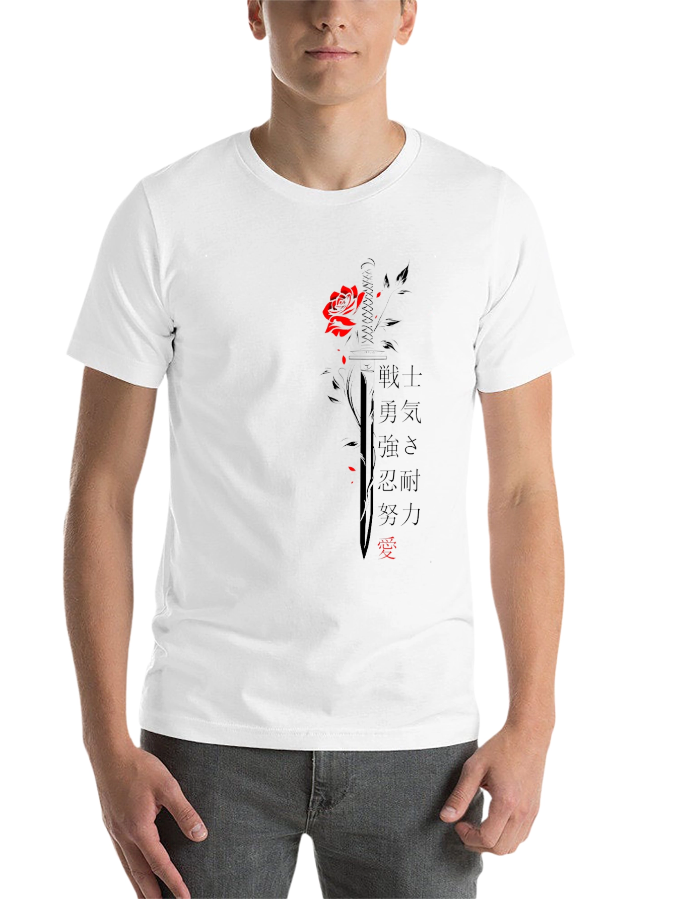 Black Rose & Sword Graphic T-Shirt - Black view 14