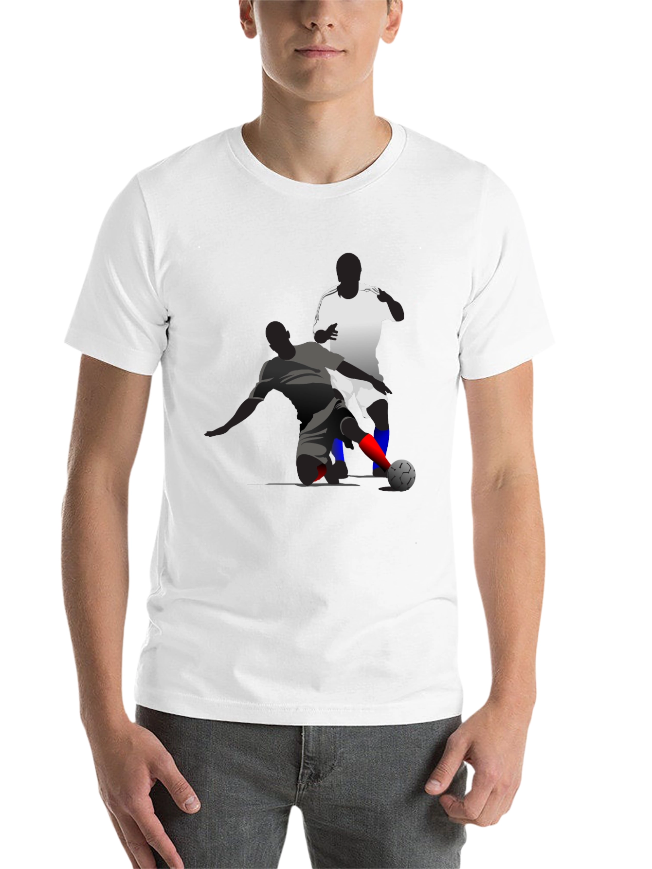 Black Soccer Graphic Tee - Black Cotton Blend T-Shirt view 14