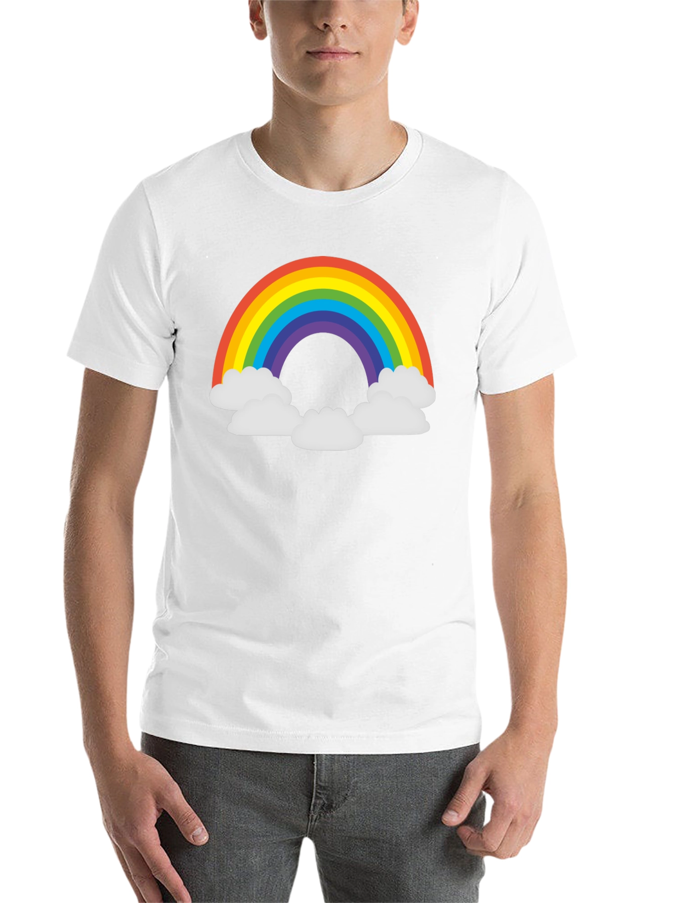 Black Rainbow Cloud T-Shirt - Black Graphic Tee view 14