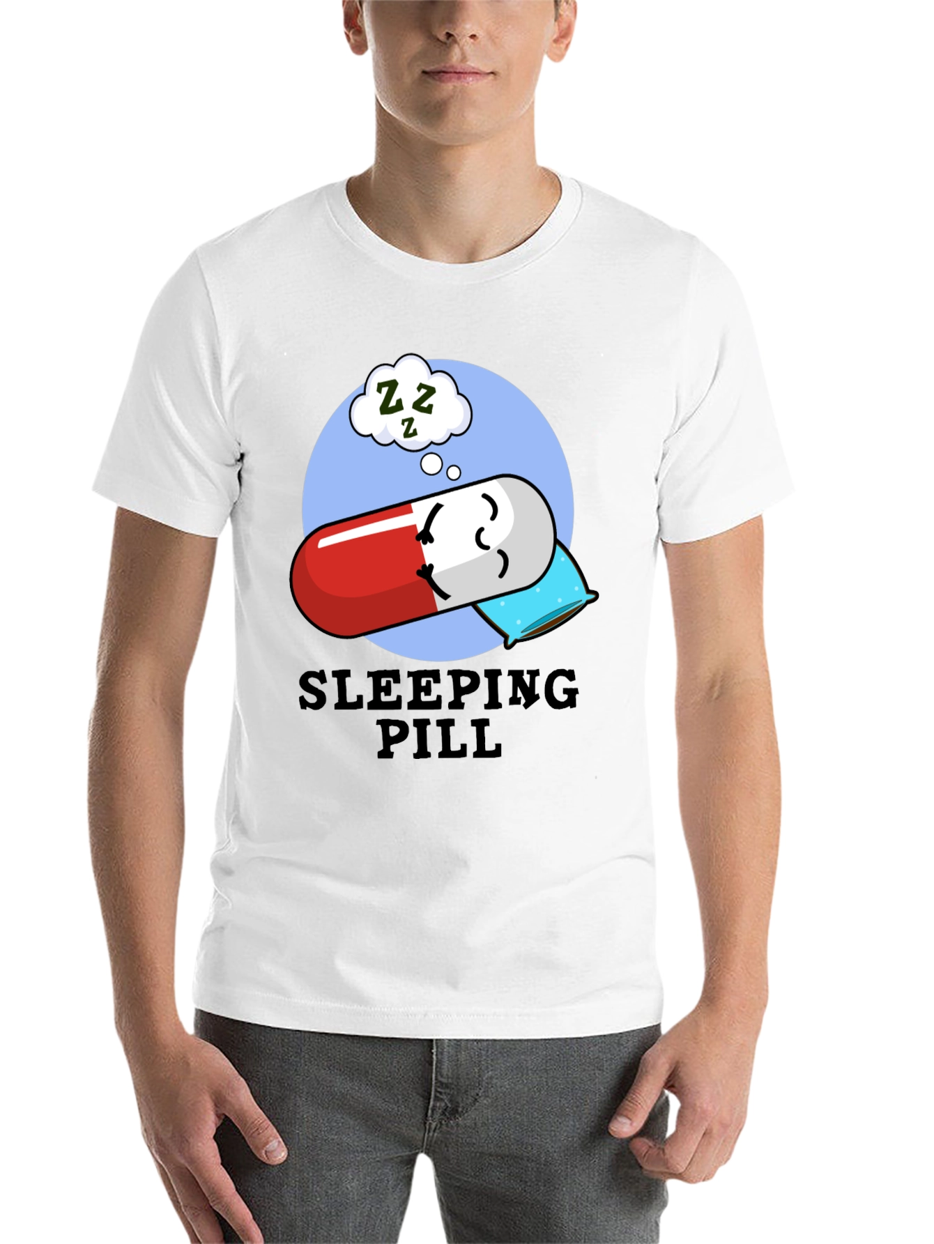 Black Sleeping Pill Funny Graphic T-Shirt - Unisex view 14