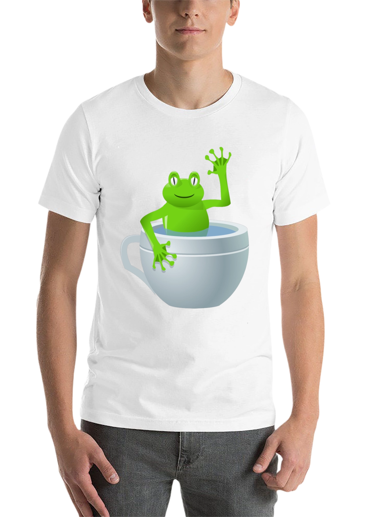 Black Frog in a Cup Graphic Tee - Funny Animal Shirt view 14