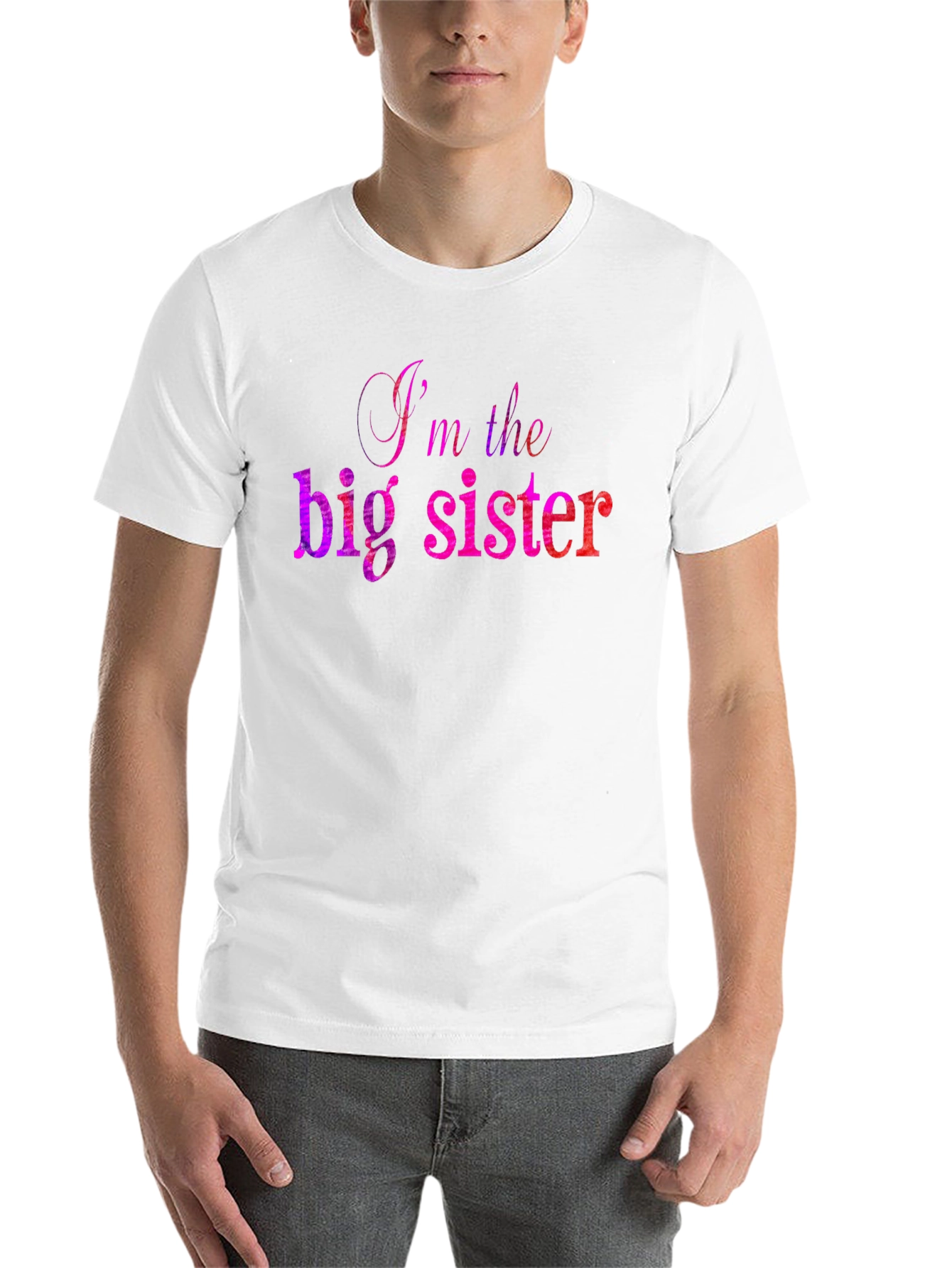Black I'm The Big Sister T-Shirt - Fun Sibling Apparel view 14