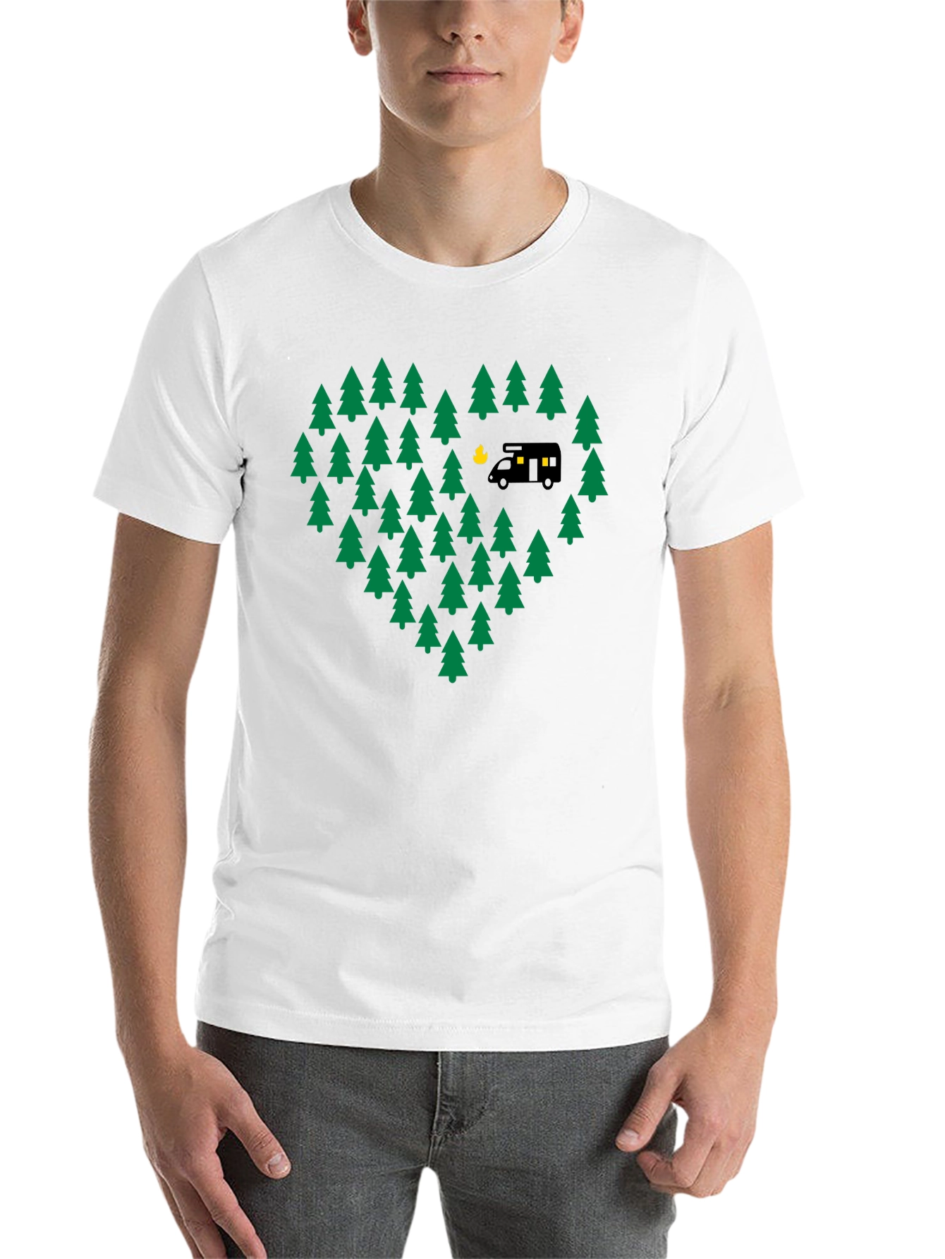 Black Camping Love T-Shirt - Adventure Heart Tree Design view 14