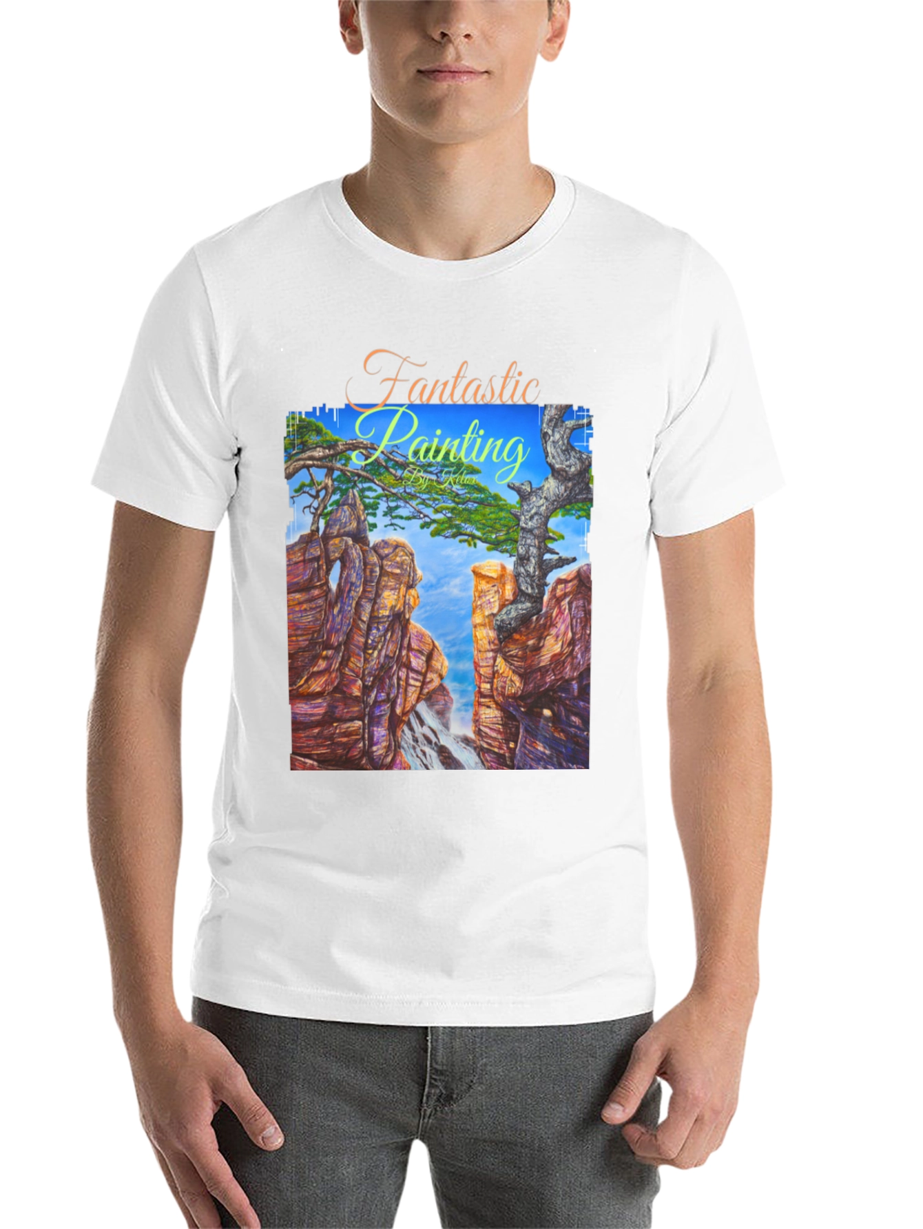 Black Fantastic Painting Graphic T-Shirt view 14