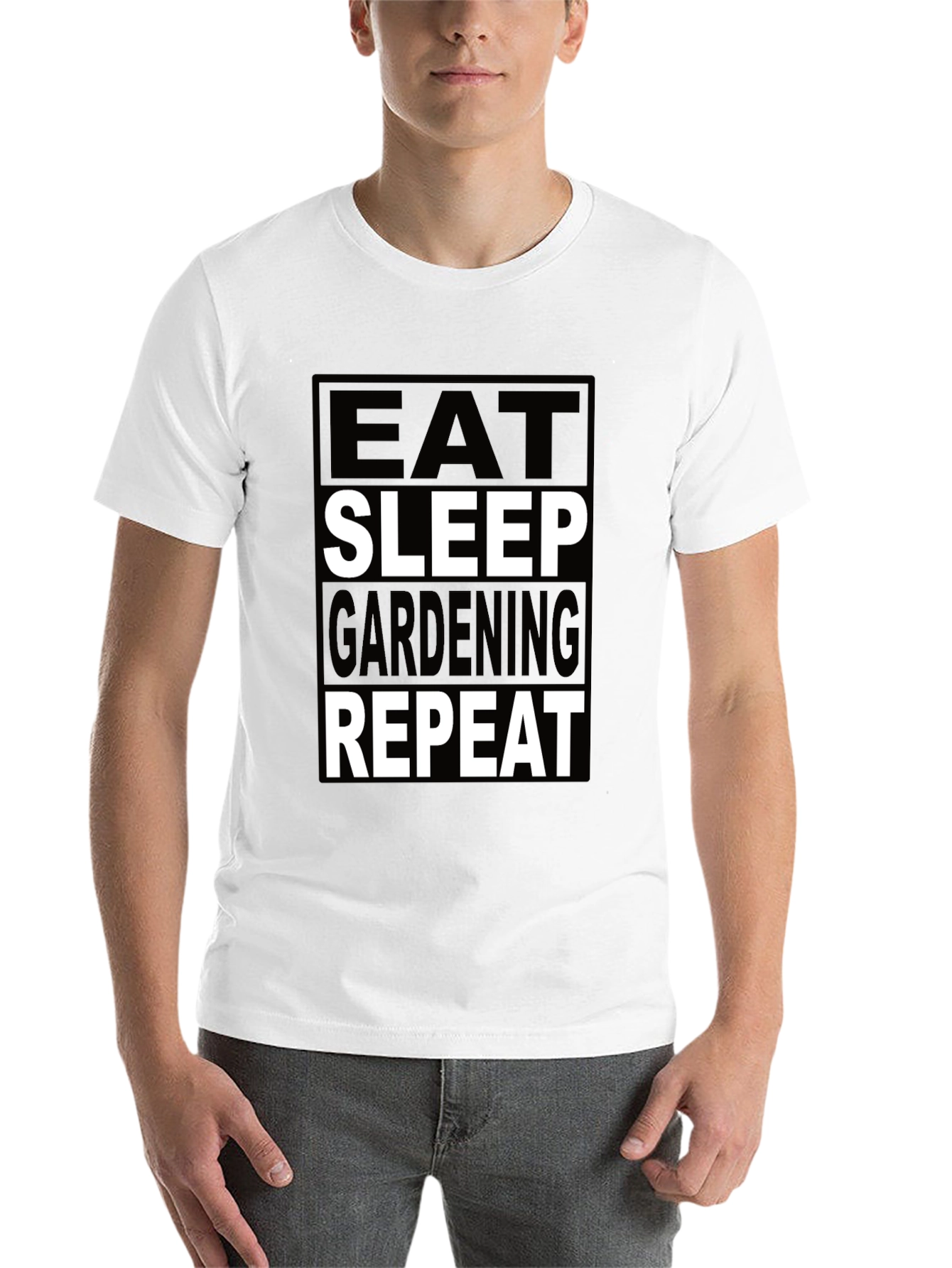 Black Eat Sleep Gardening Repeat Black T-Shirt view 14
