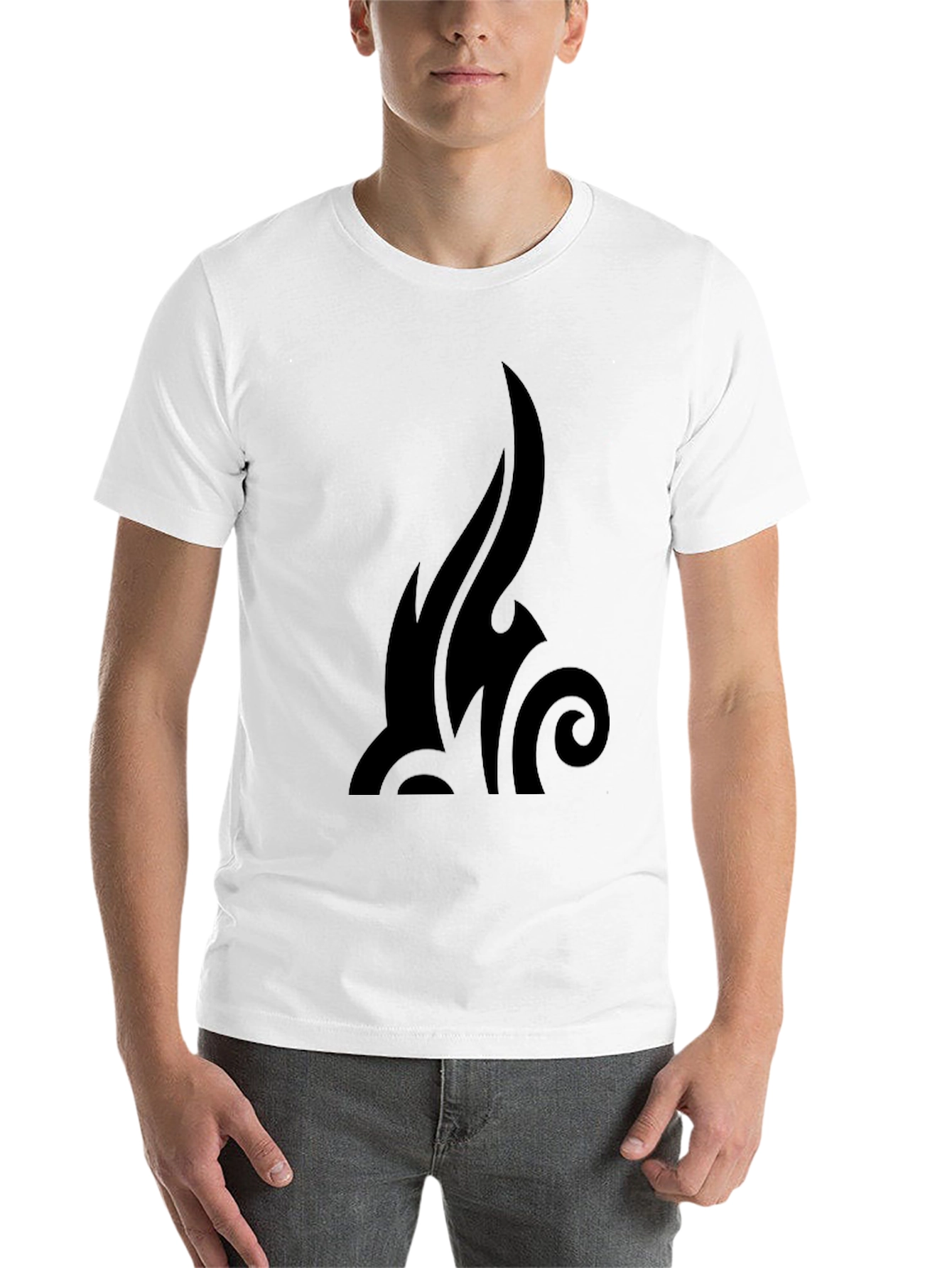 Black Men's Black Tribal Graphic T-Shirt - Casual Style view 14