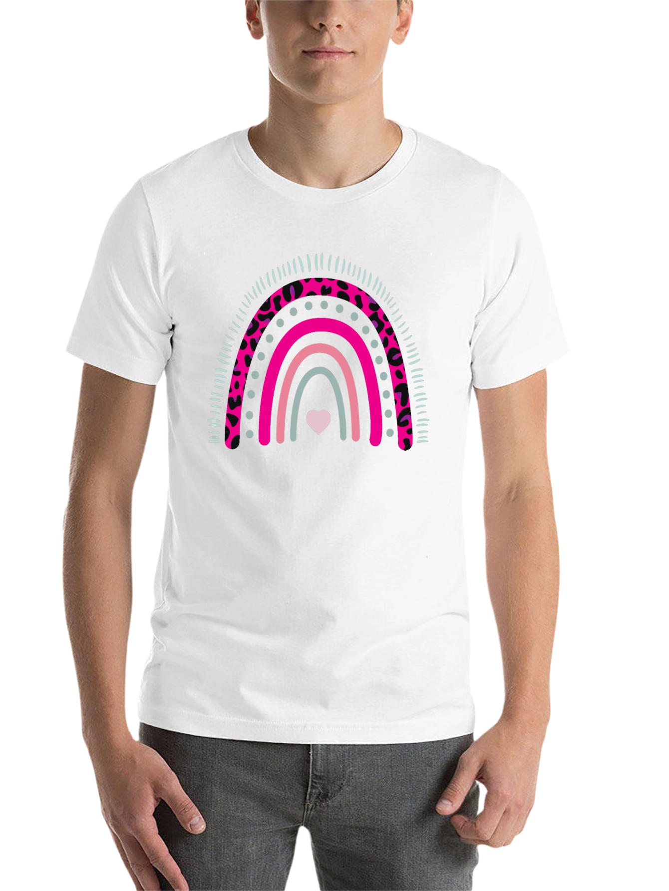Black Rainbow Heart Graphic Tee - Black view 14