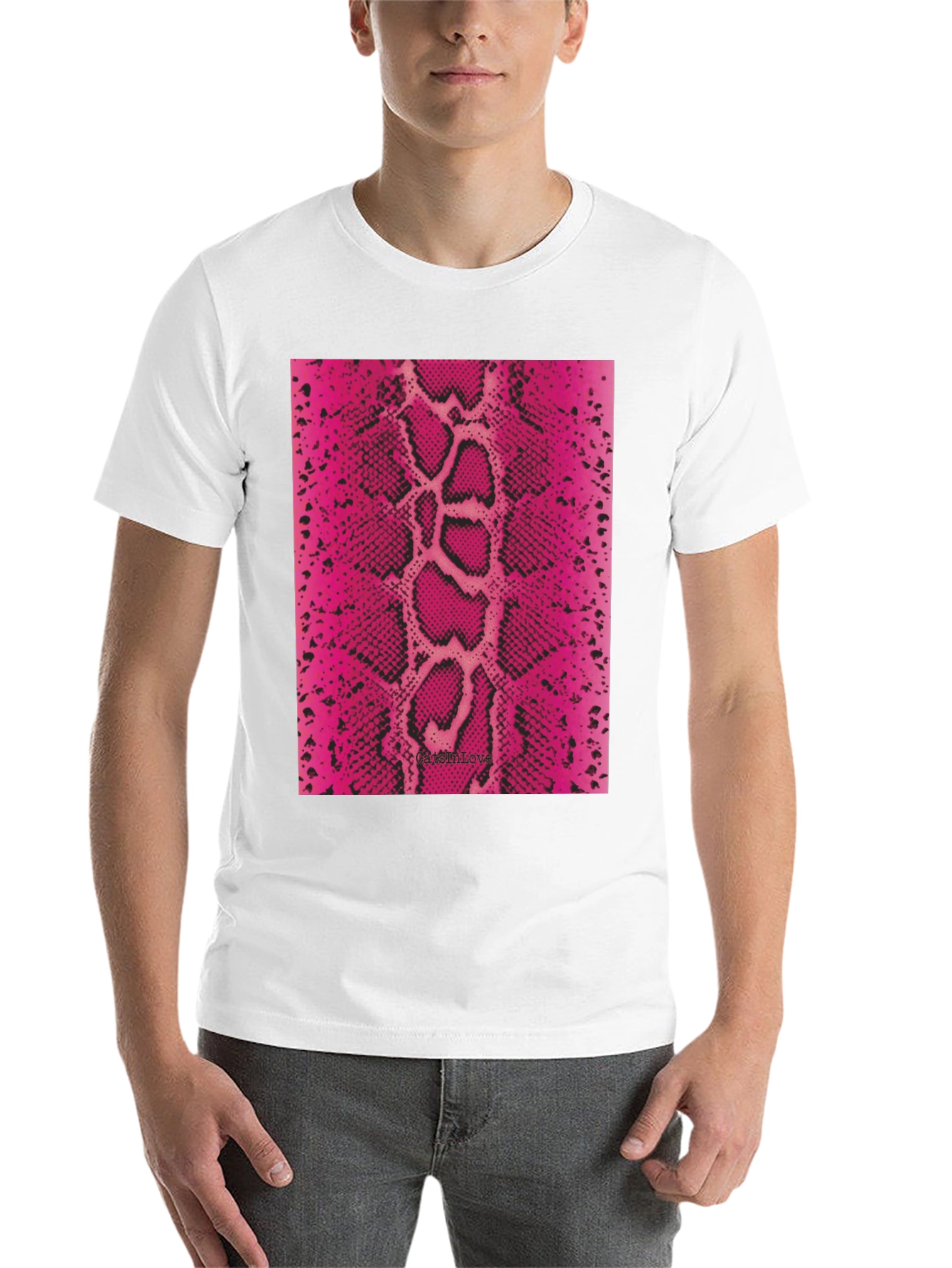 Black Pink Snake Print Tee view 14