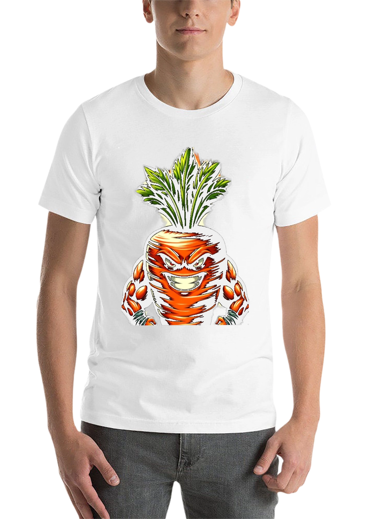 Black Funny Carrot Muscle Graphic T-Shirt view 14