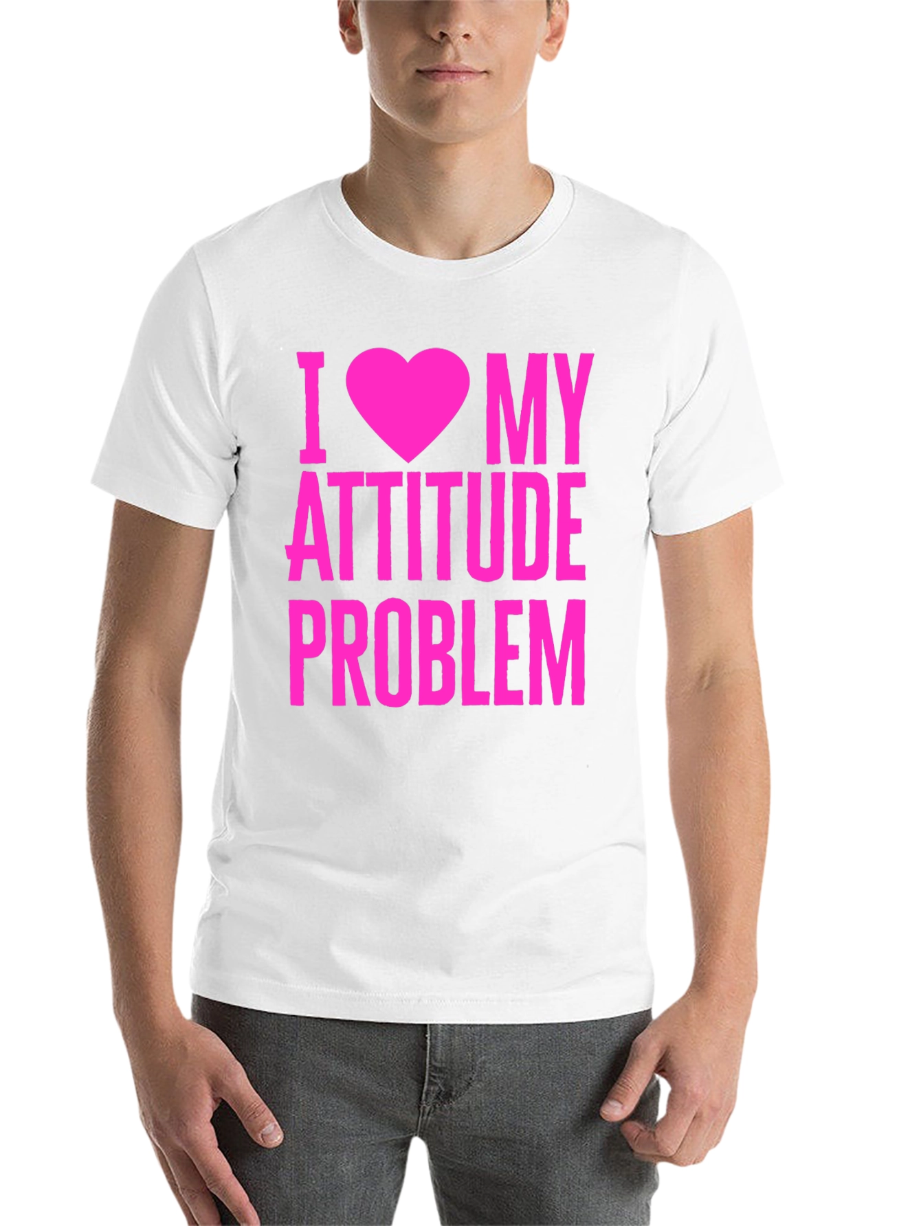 Black I Heart My Attitude Problem Graphic T-Shirt view 14
