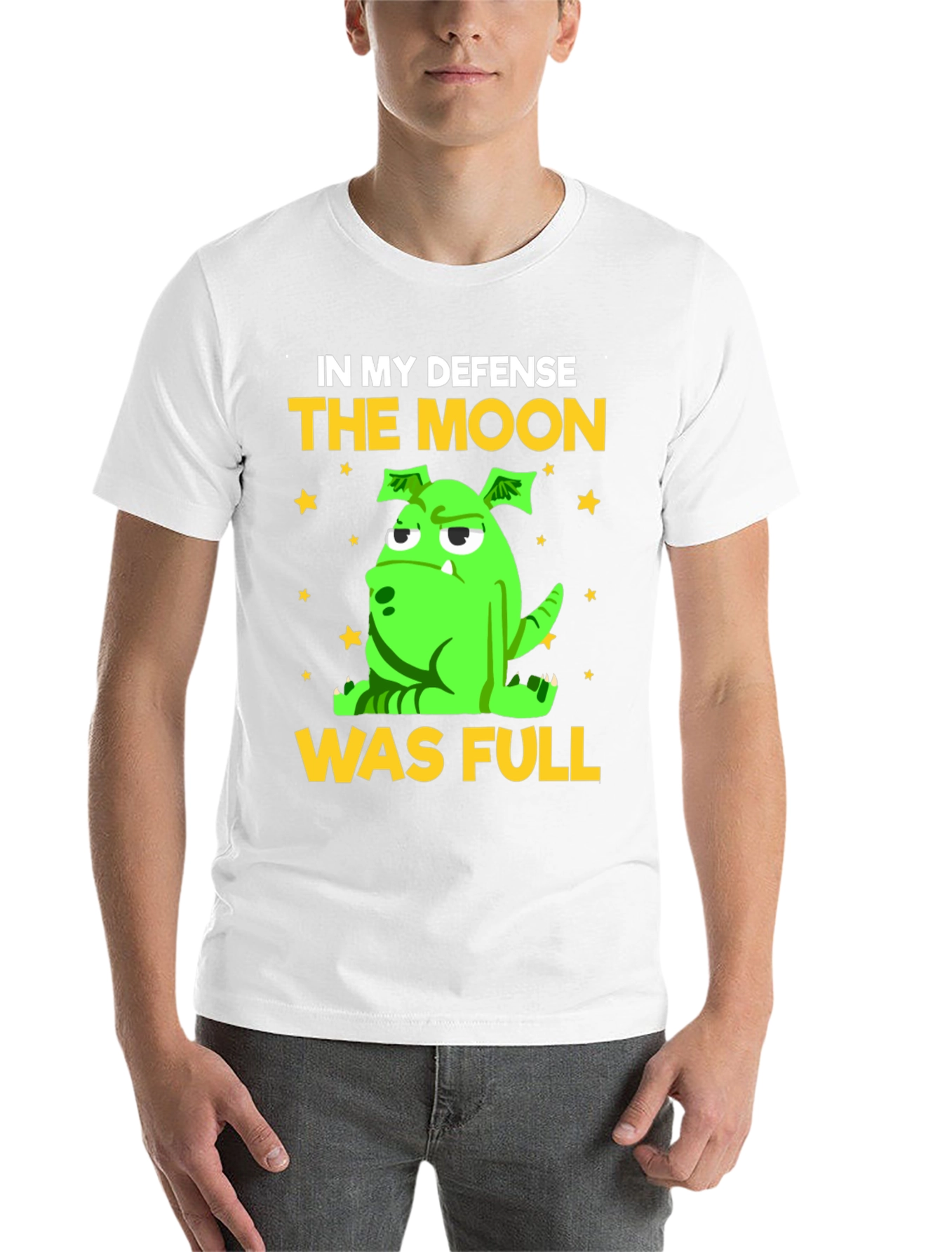 Black Funny "The Moon Was Full" Graphic Tee view 14