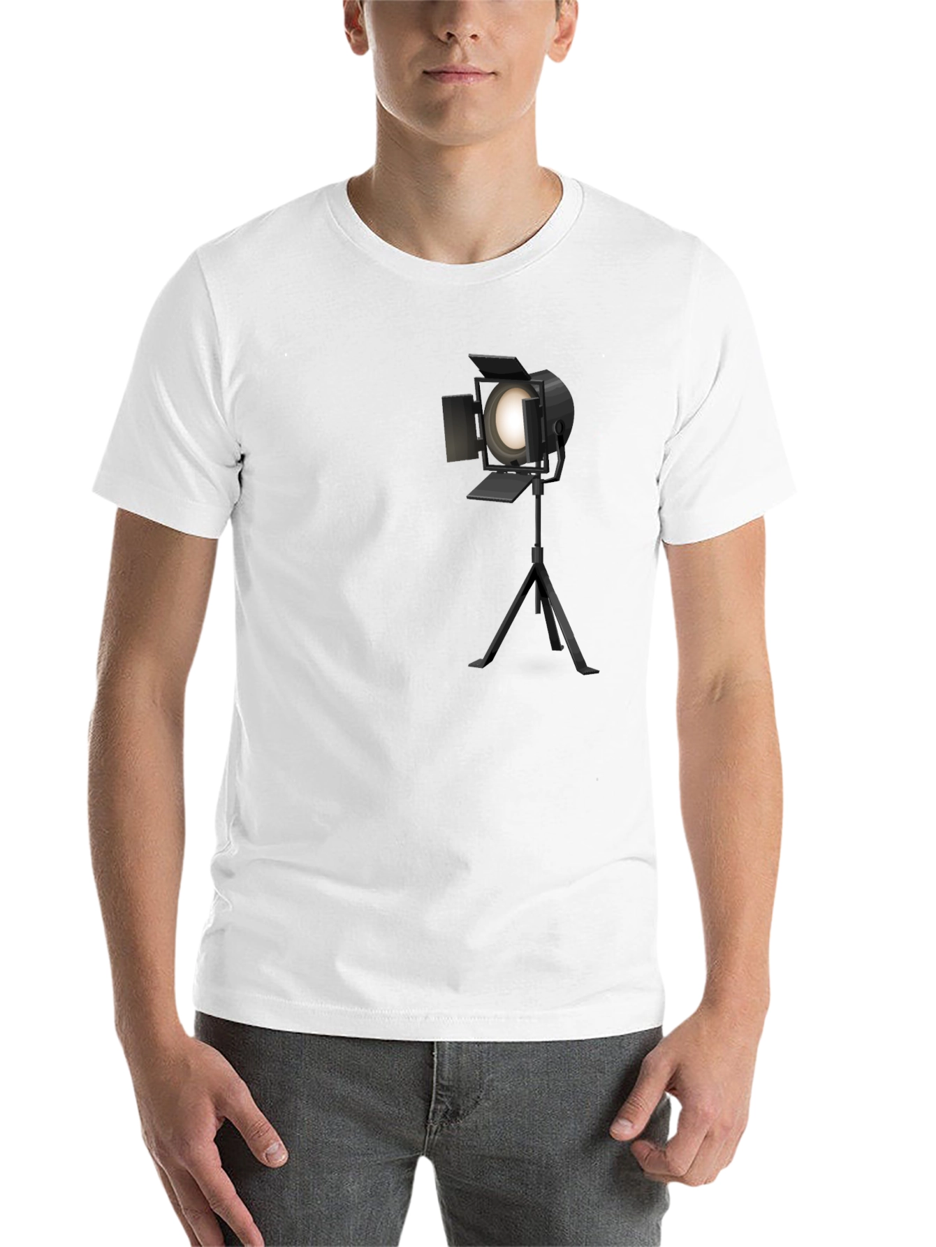 Black Spotlight Graphic Tee - Black Cotton Blend view 14