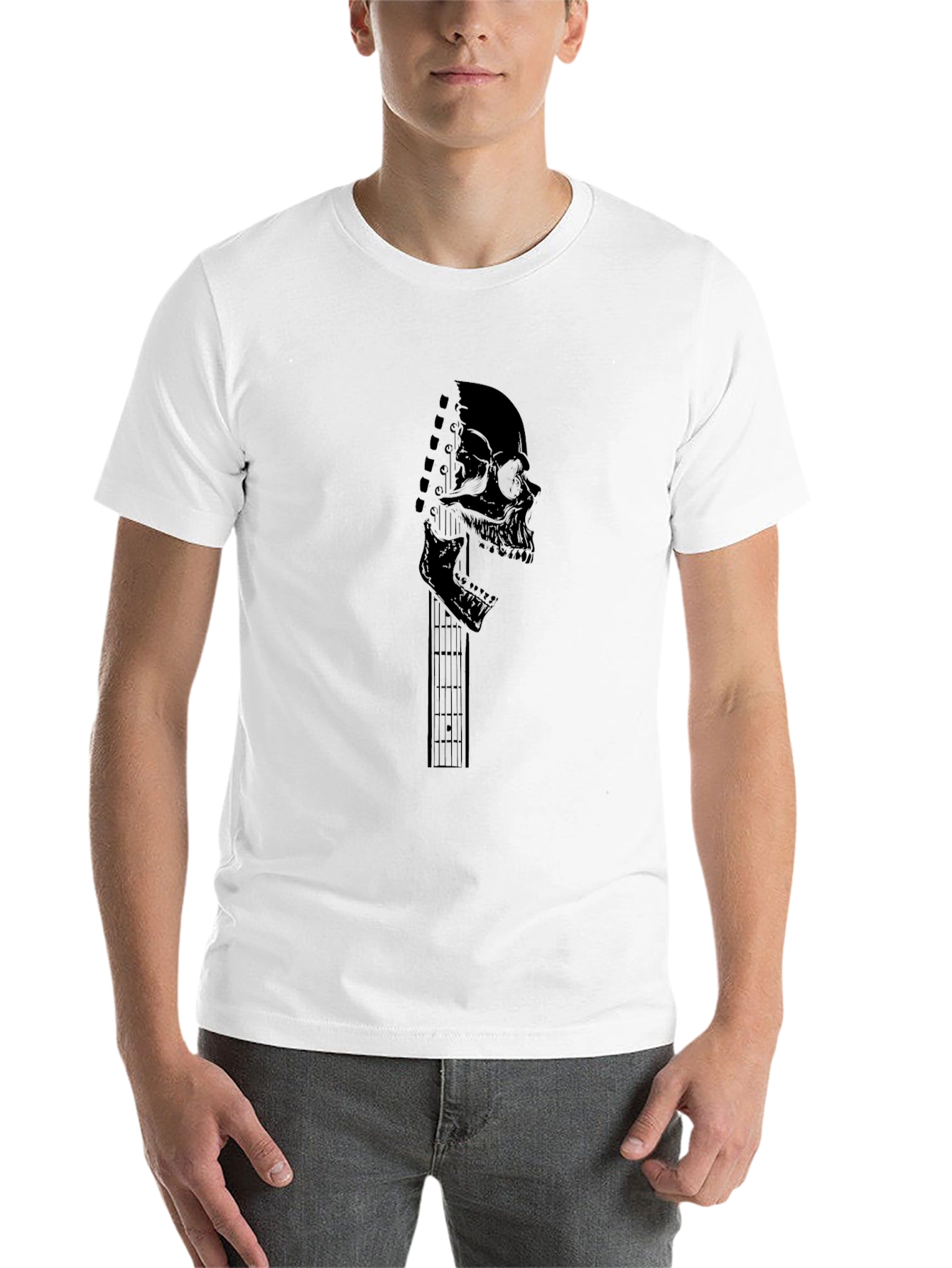 Black Skull Guitar T-Shirt - Rocker Style view 14