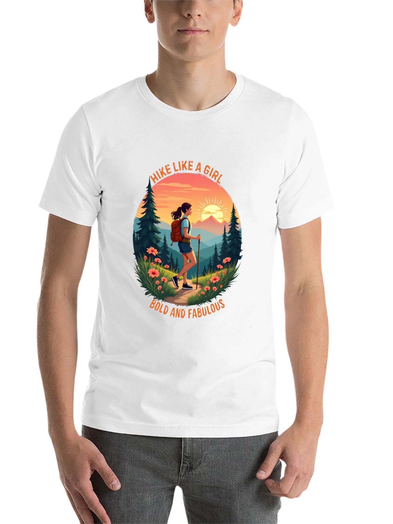 Black Hike Like A Girl T-Shirt view 14