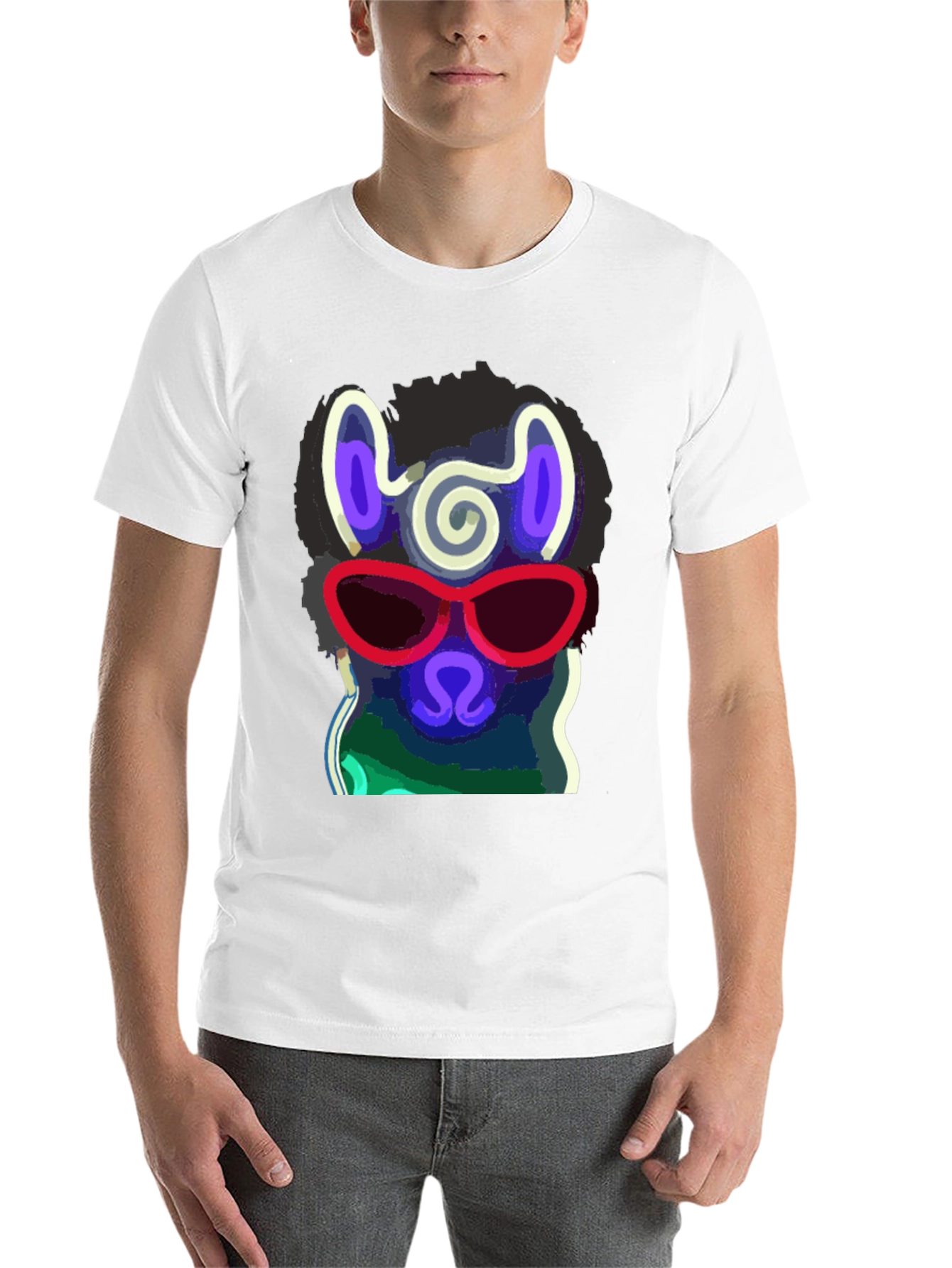 Black Cool Llama T-Shirt - Stylish Neon Design view 14