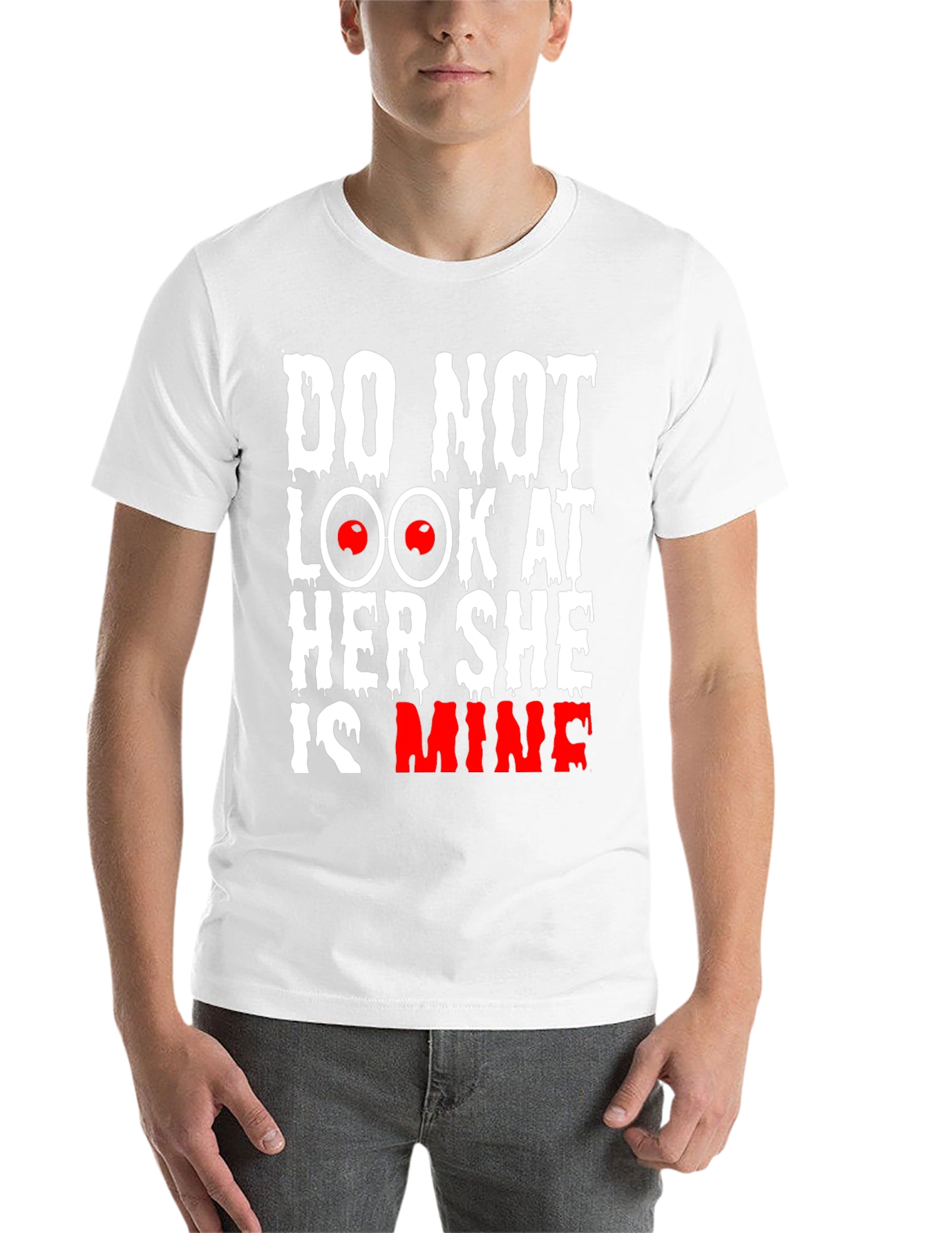 Black Do Not Look at Her She is Mine Graphic Tee view 14