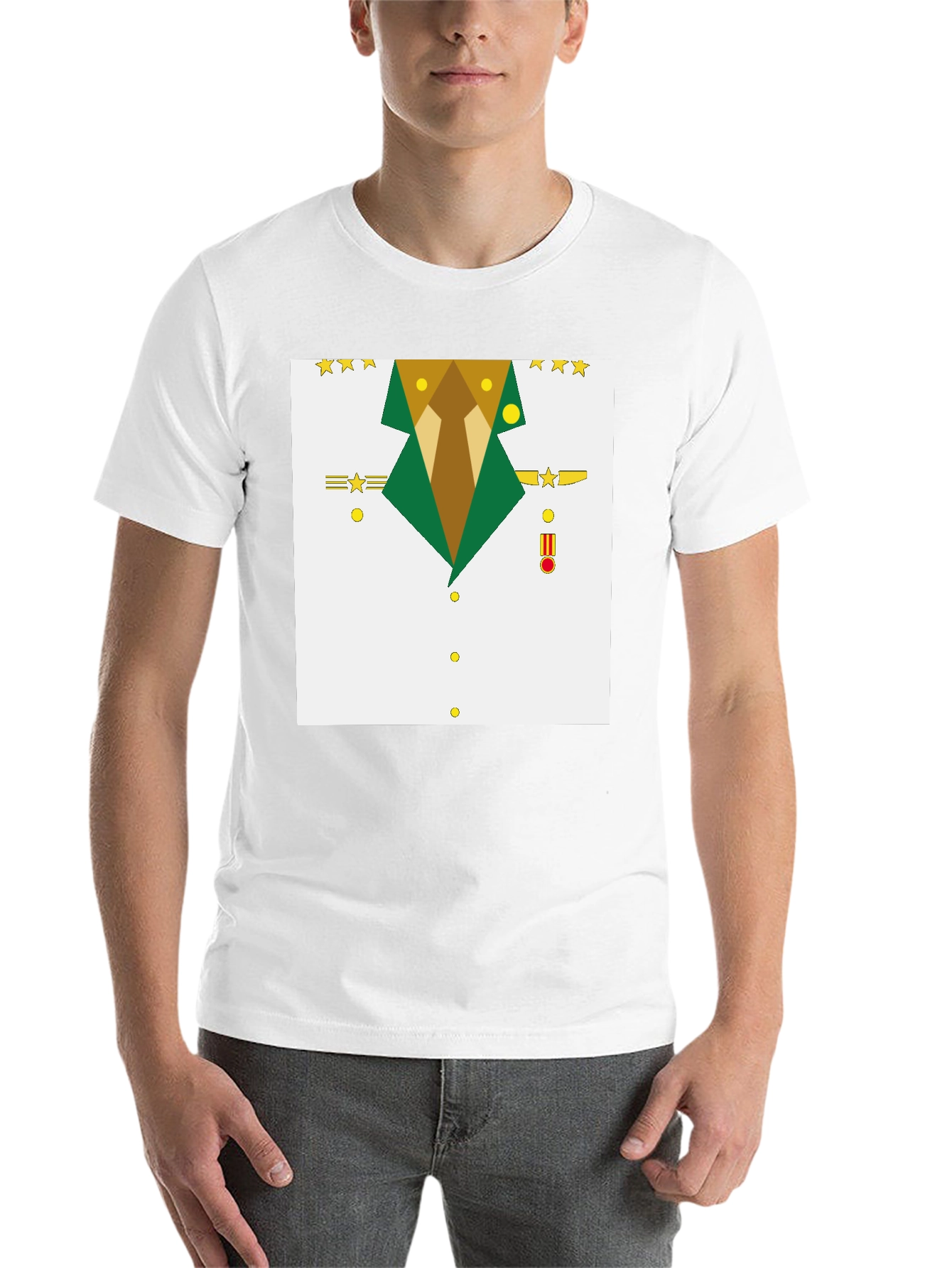 Black Geometric Military Uniform T-Shirt view 14