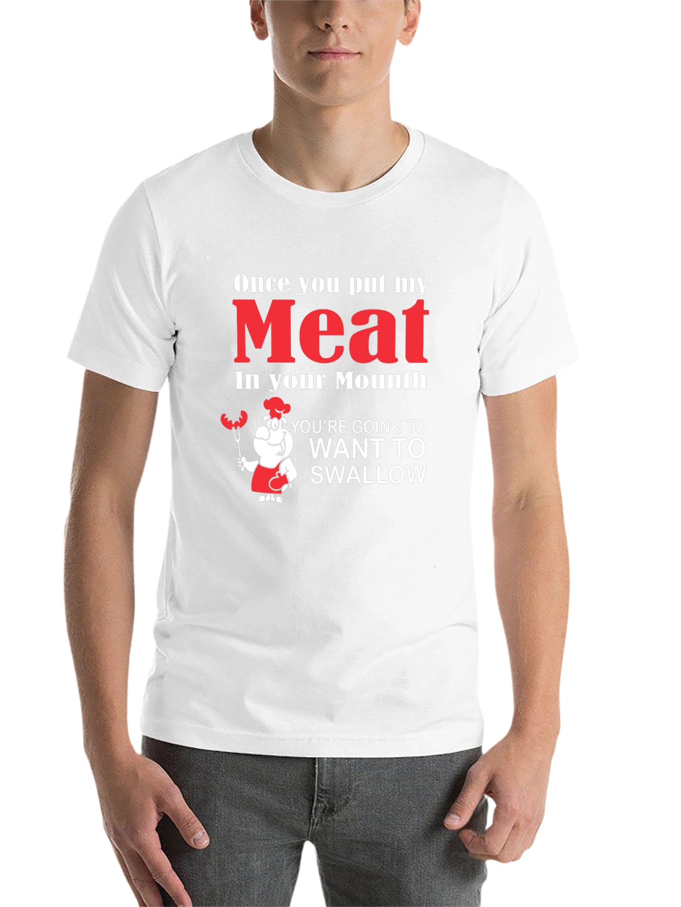 Black Funny Meat in Your Mouth Graphic T-Shirt view 14