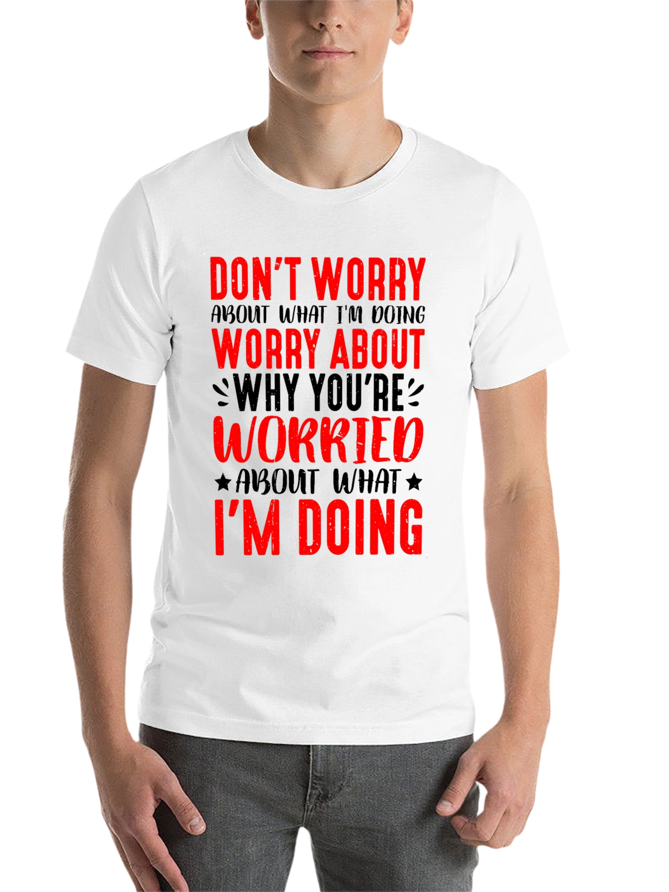 Black Don't Worry Graphic Tee - Black view 14