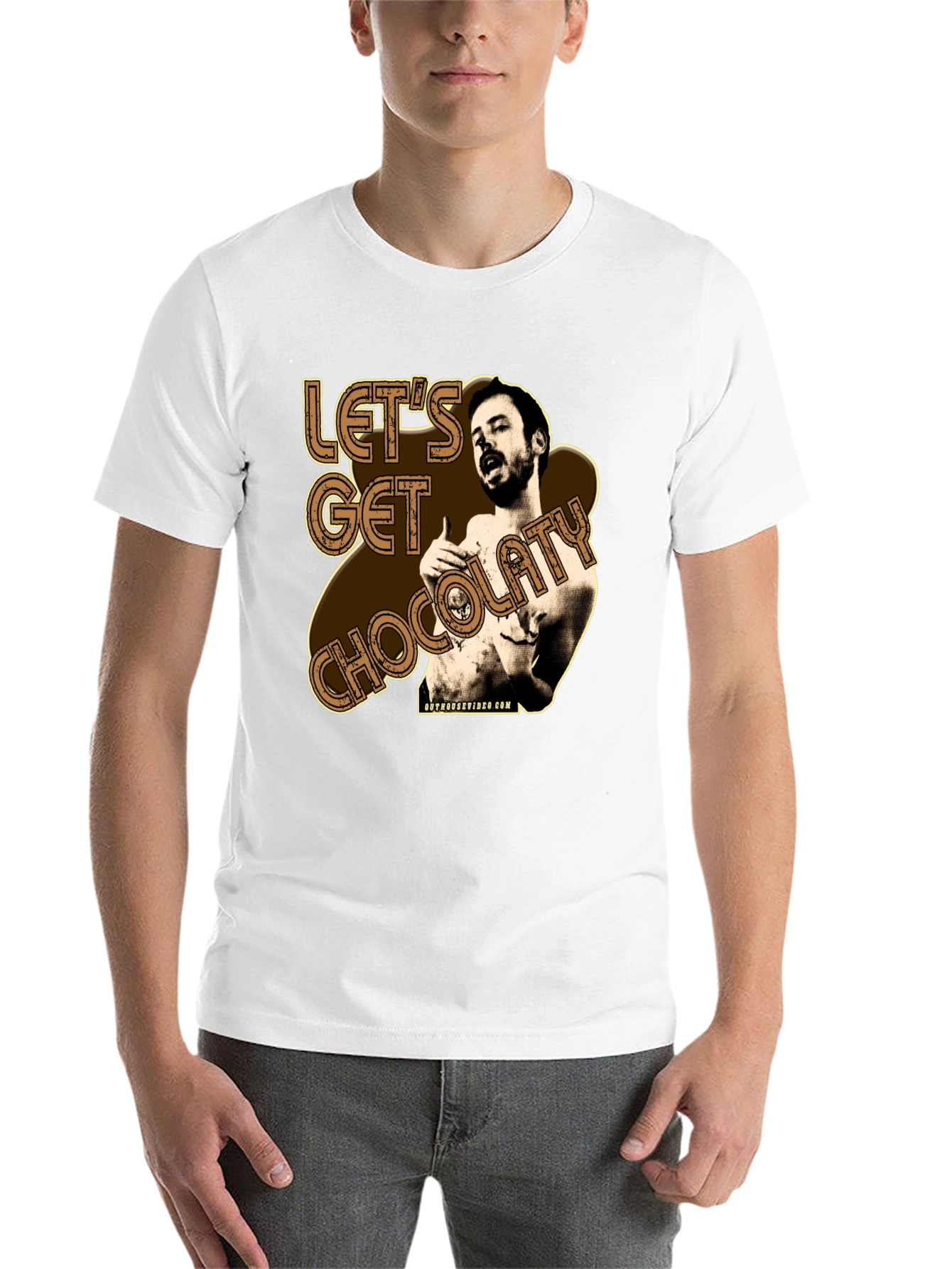 Black Let's Get Chocolaty Funny Graphic Tee view 14