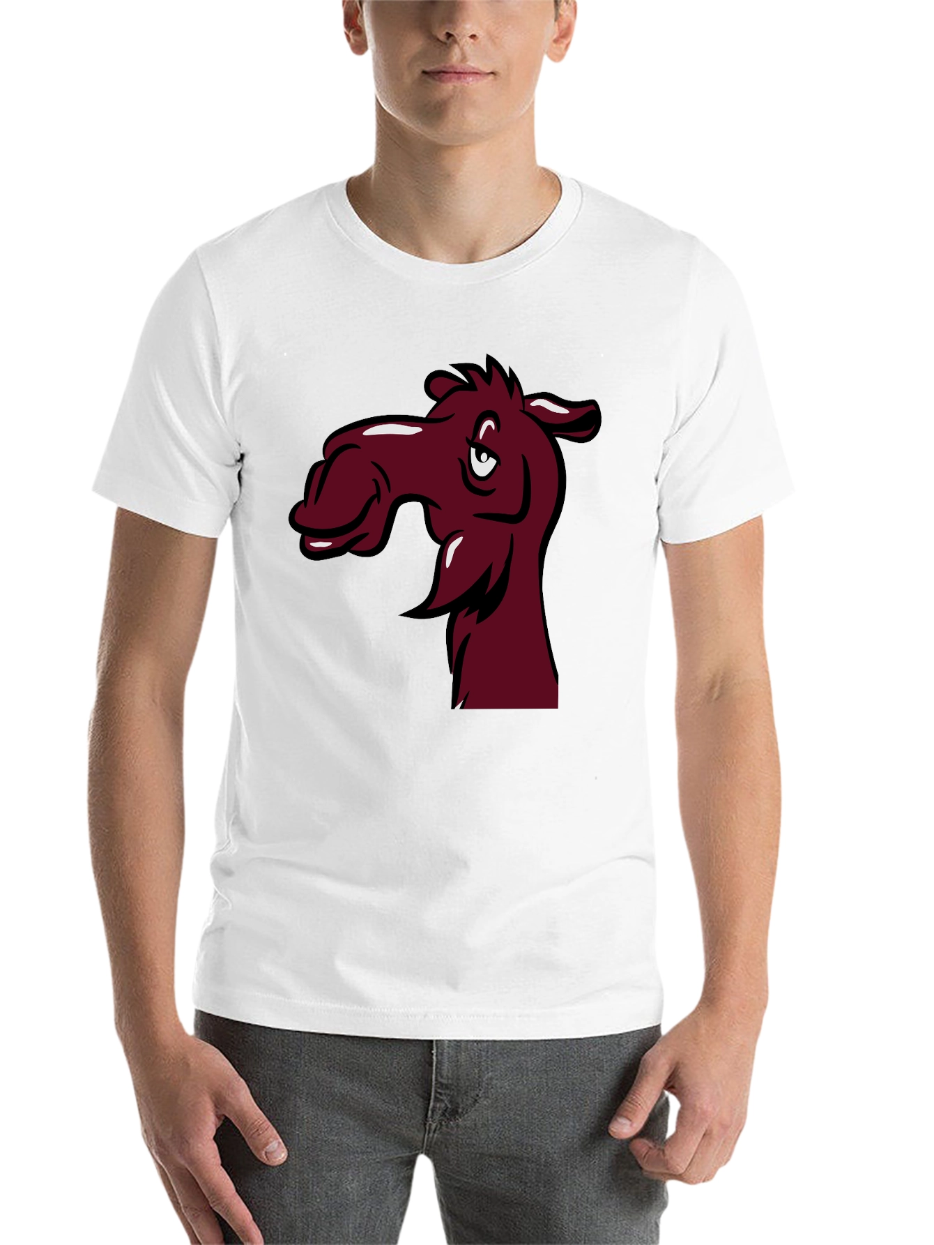 Black Funny Camel Cartoon T-Shirt view 14