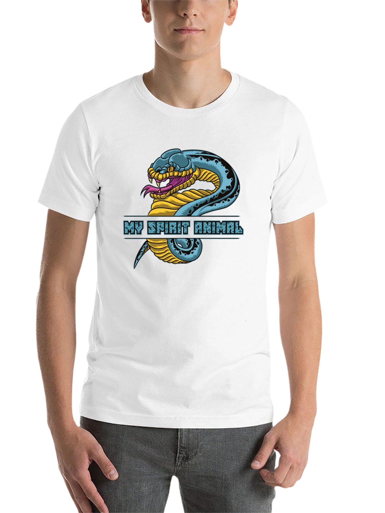 Black My Spirit Animal Snake Graphic T-Shirt view 14