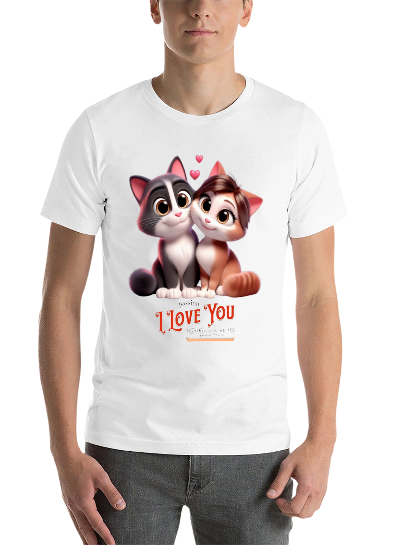 Black I Love You Cats T-Shirt view 14