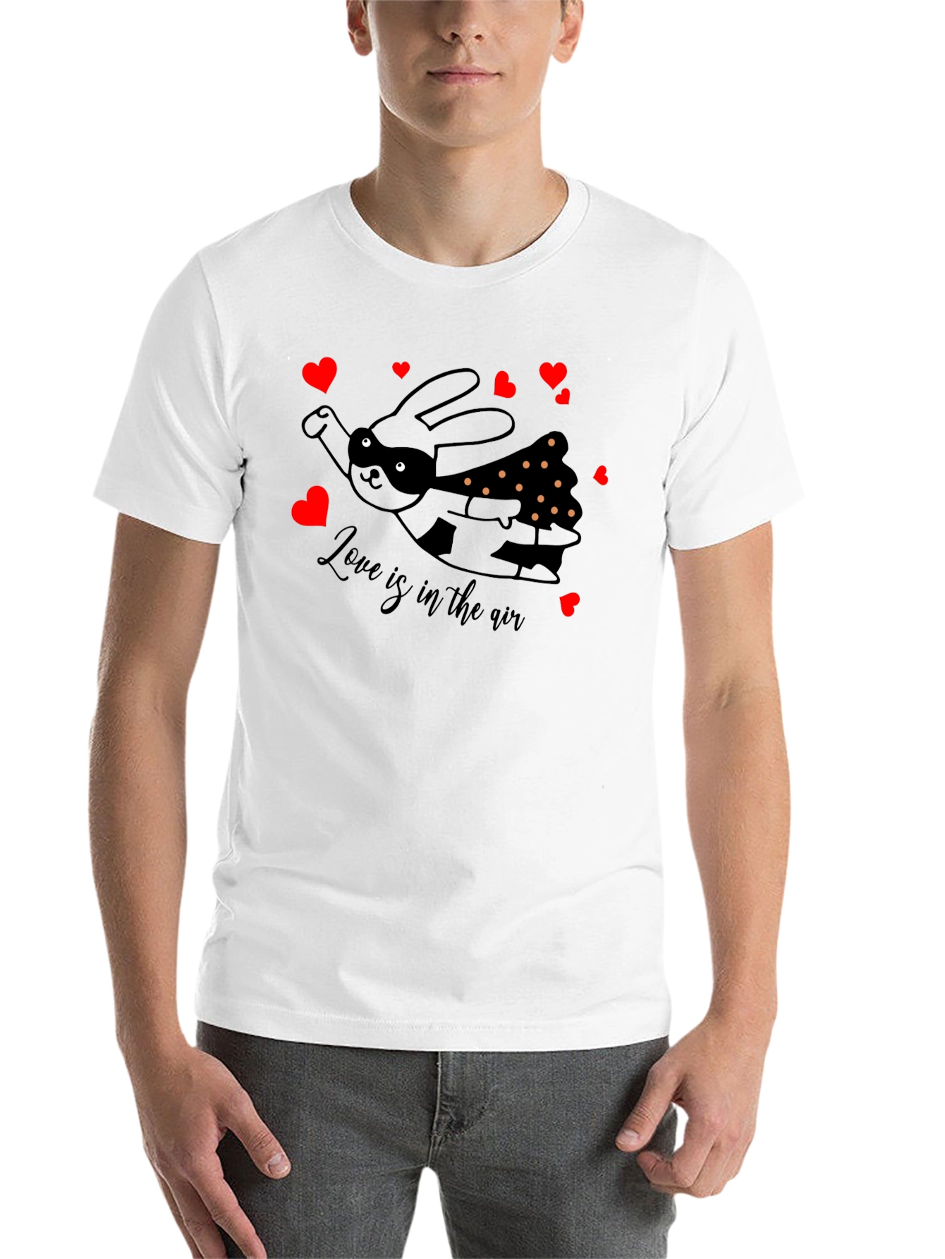Black Love is in the Air Valentine's Bunny T-Shirt view 14