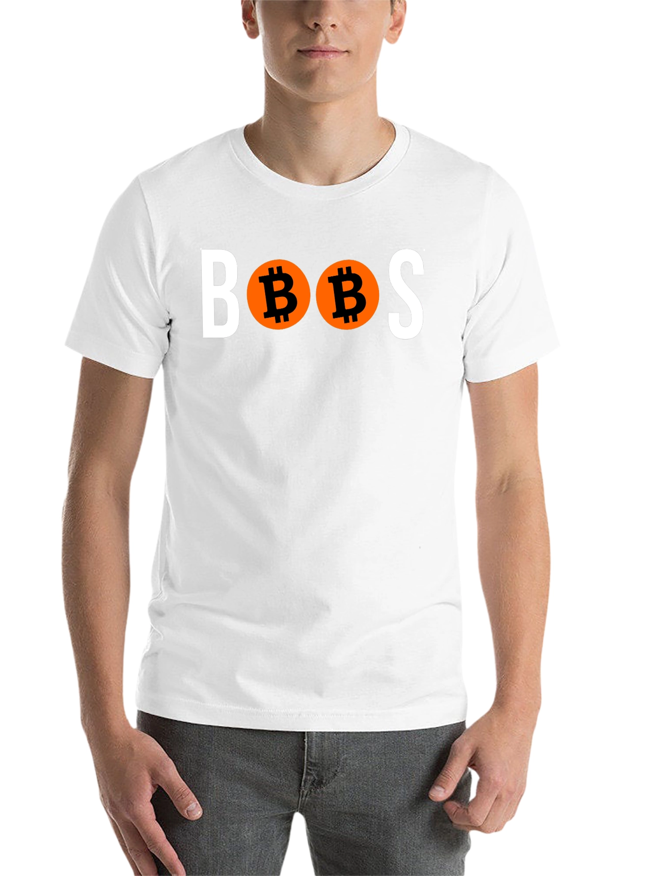 Black Bitcoin 'BOOBS' Graphic T-Shirt view 14