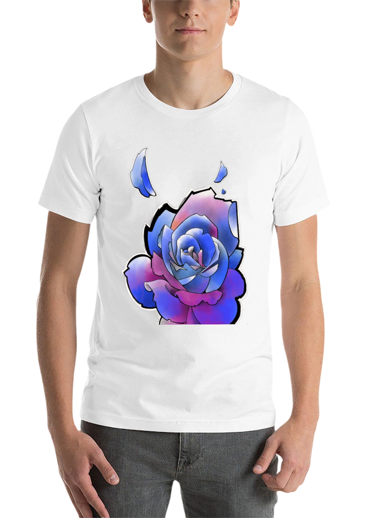 Black Rose Graphic T-Shirt - Black Casual Tee view 14