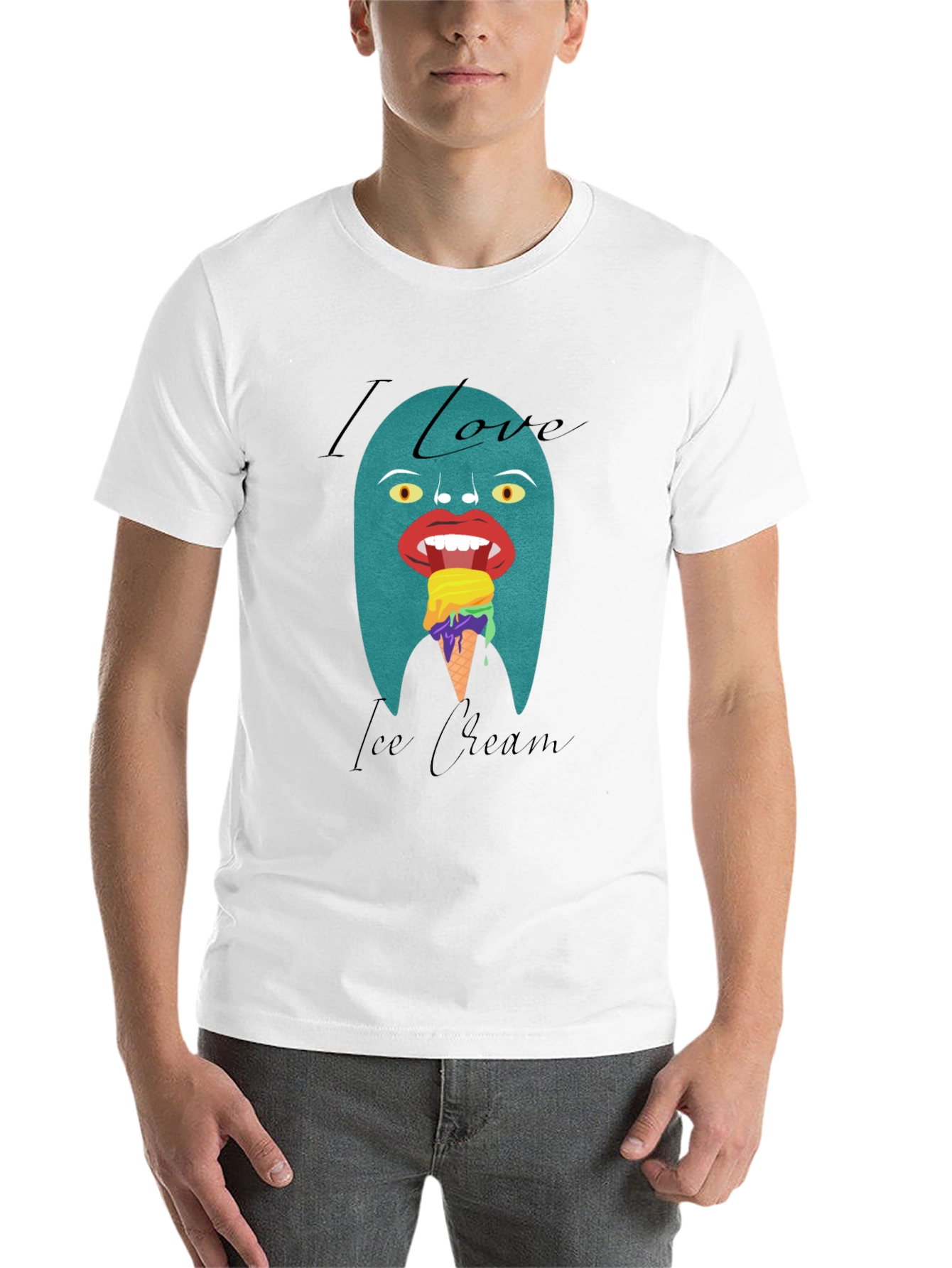 Black I Love Ice Cream Graphic T-Shirt view 14