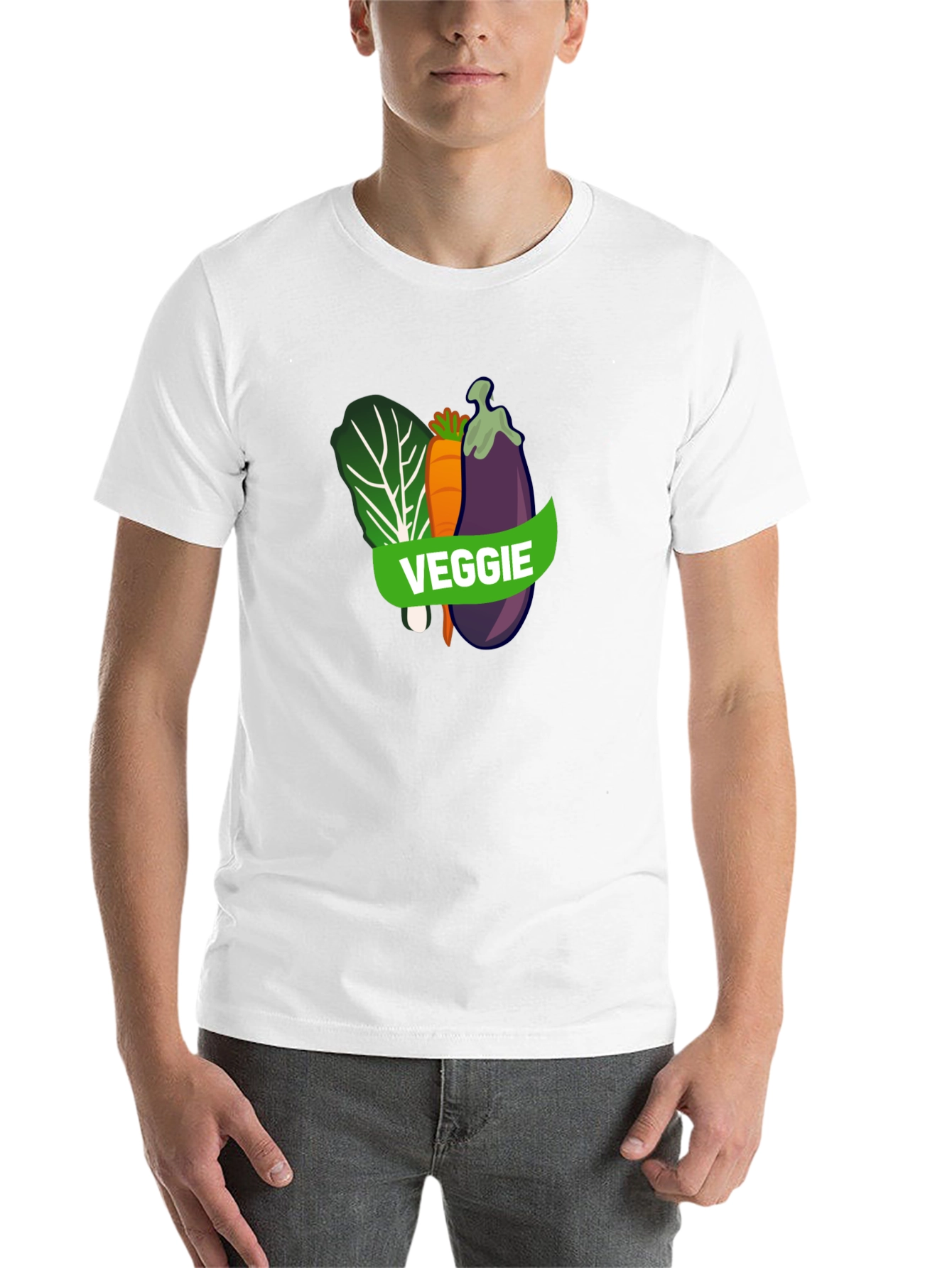 Veggie T-Shirt - Black Vegan Tee - 14