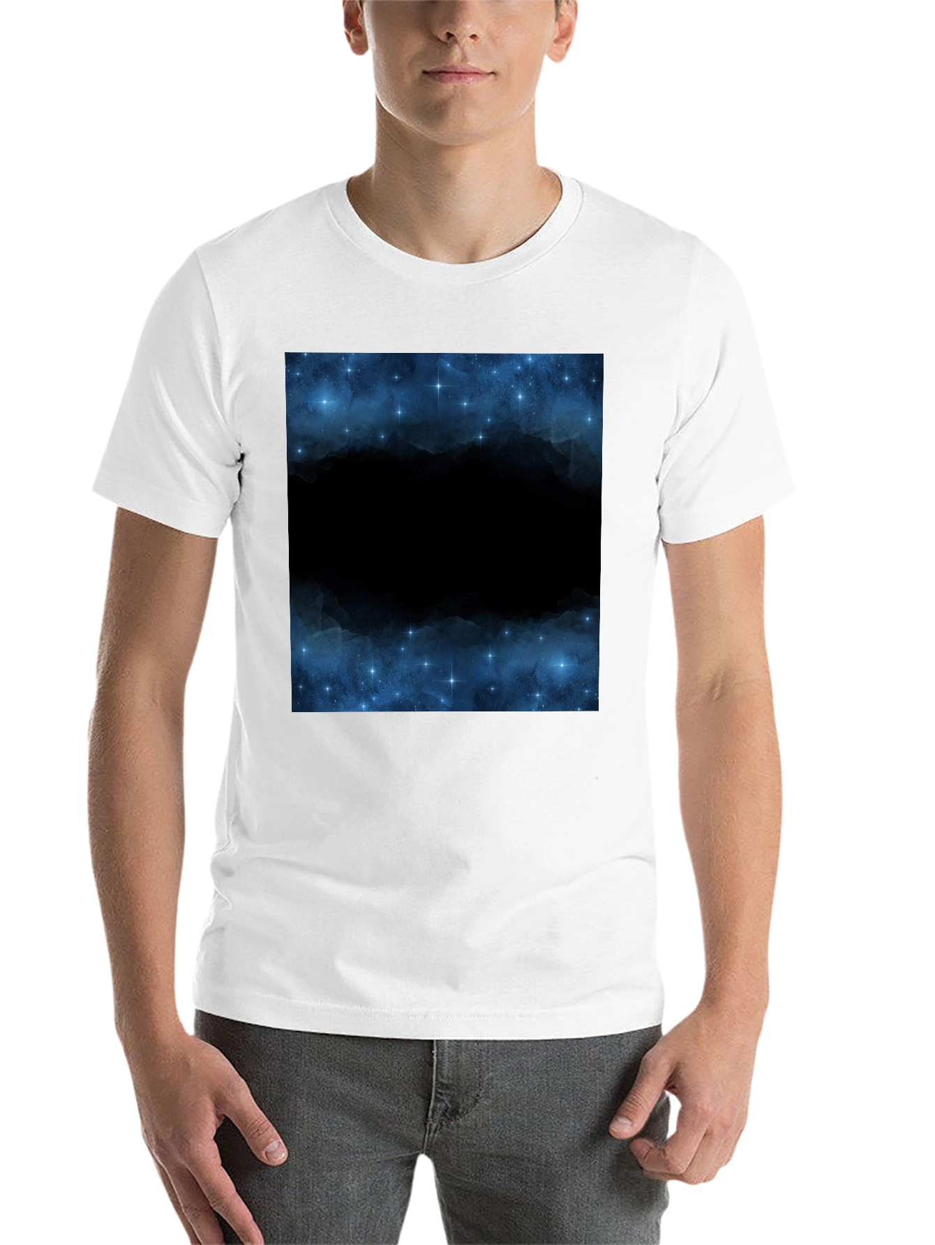Black Nebula Graphic Print Crew Neck T-Shirt view 14