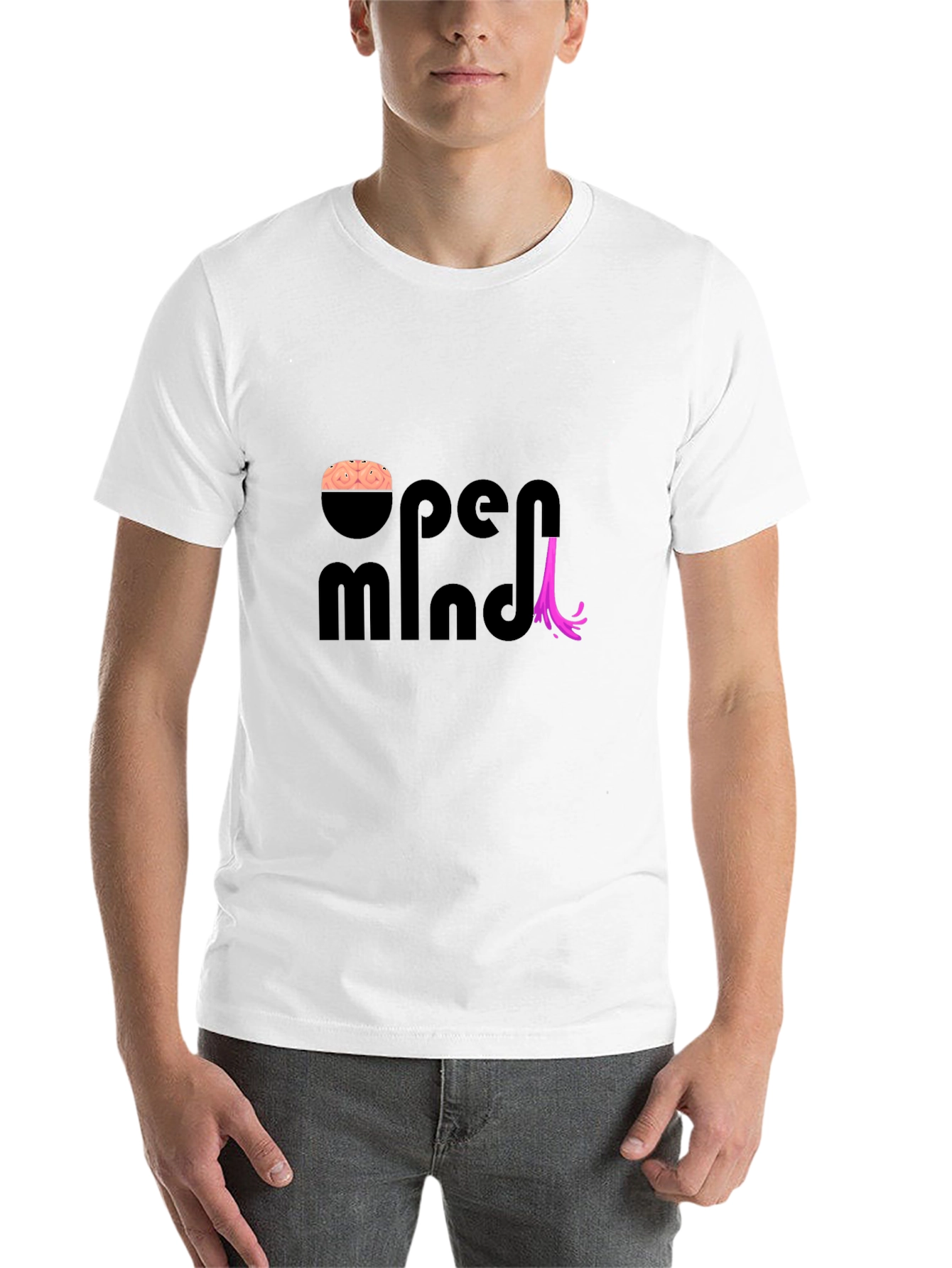 Black Open Mind T-Shirt - Creative Brain Design view 14