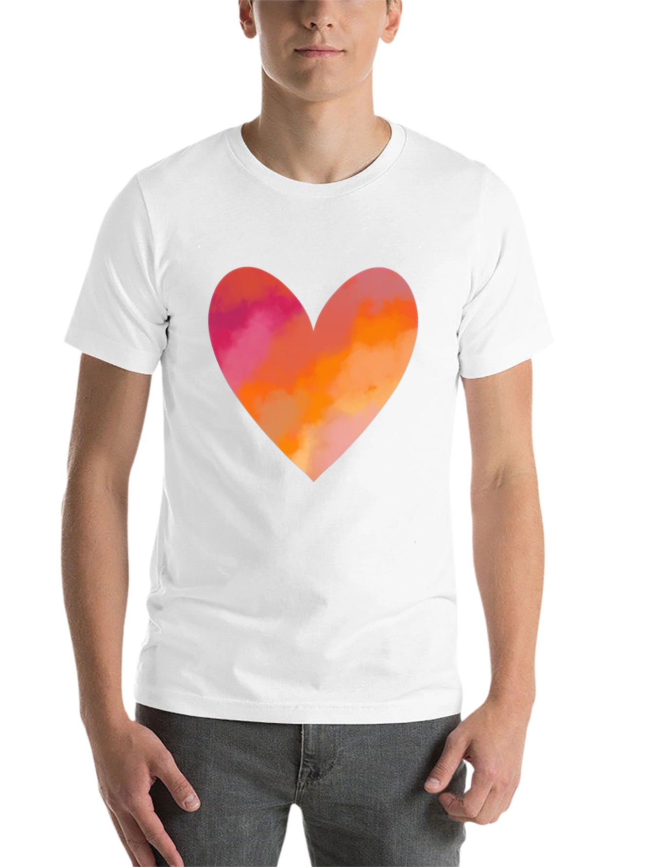 Black Heart Graphic T-Shirt - Black Cotton Blend Casual Tee view 14