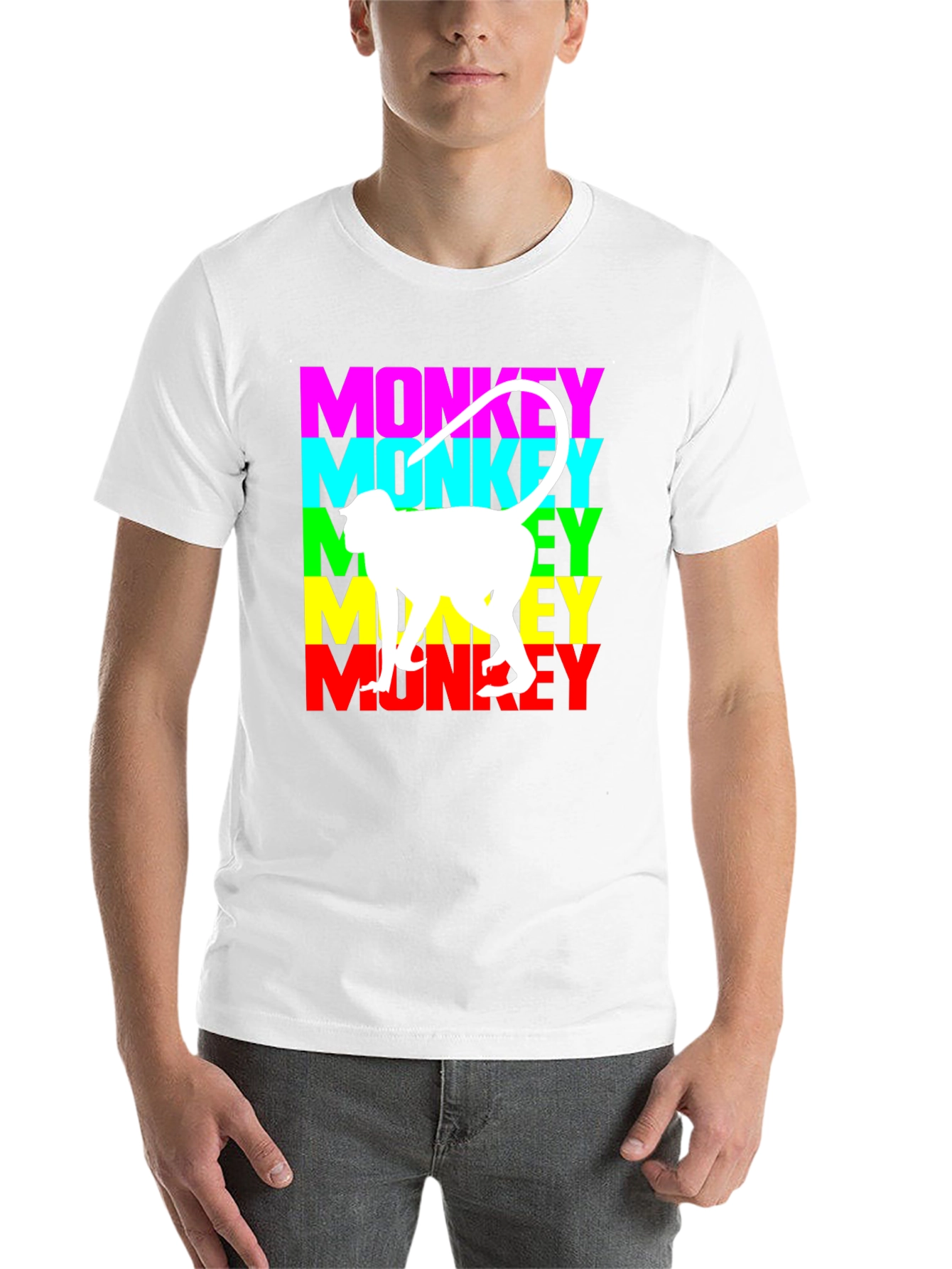 Black Monkey Graphic Tee - Black Cotton Blend T-Shirt view 14