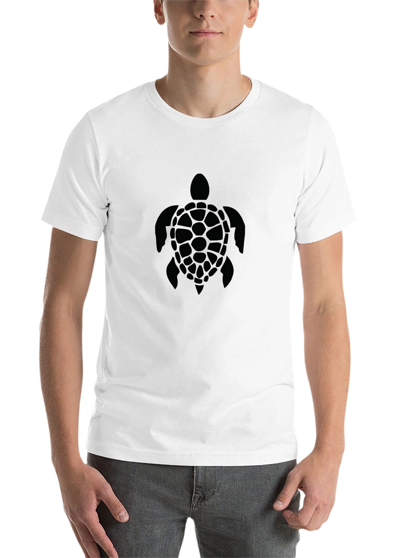 Black Men's Black Turtle Graphic T-Shirt view 14