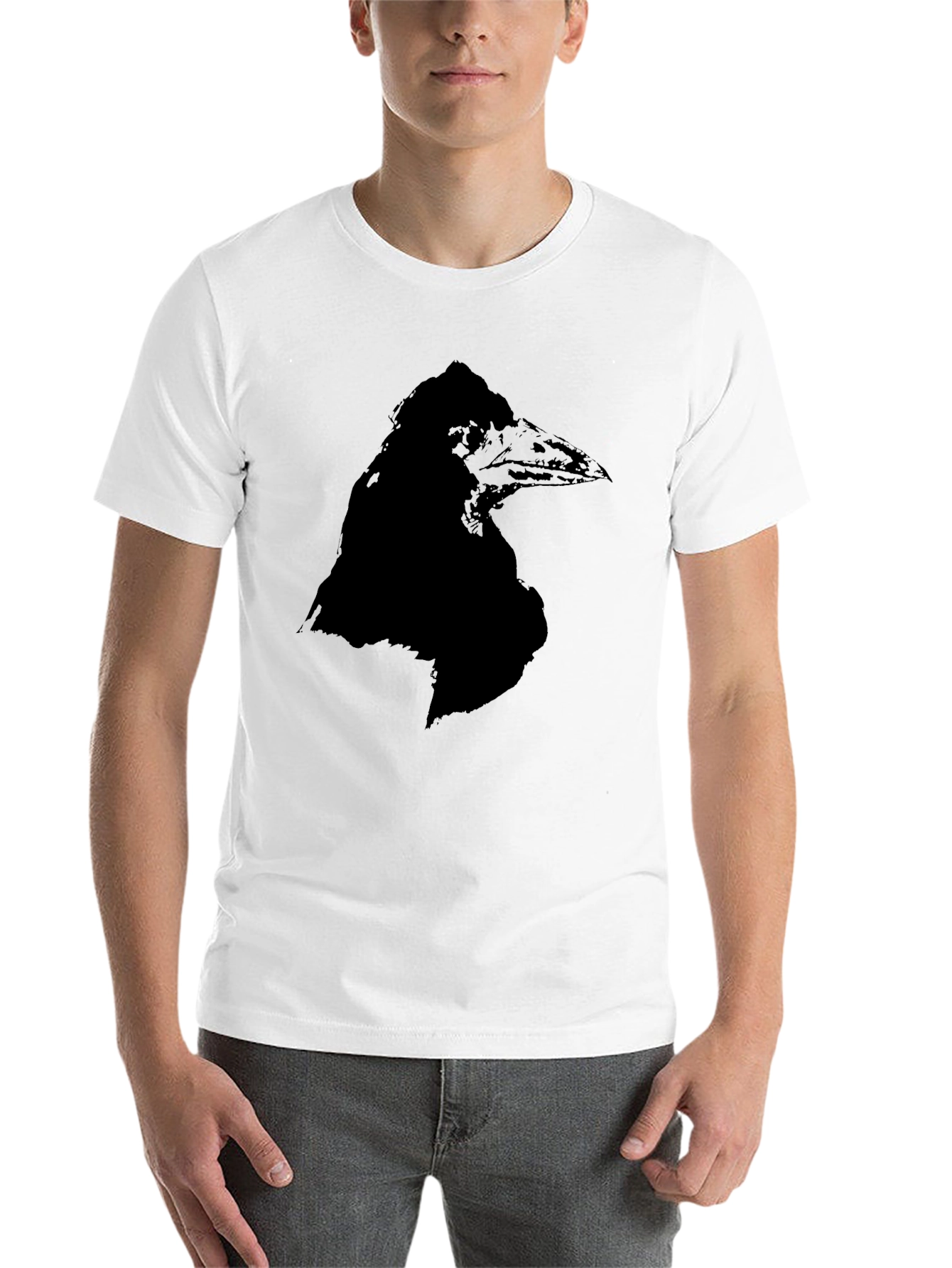 Black Raven Graphic Tee - Black Crew Neck T-Shirt view 14