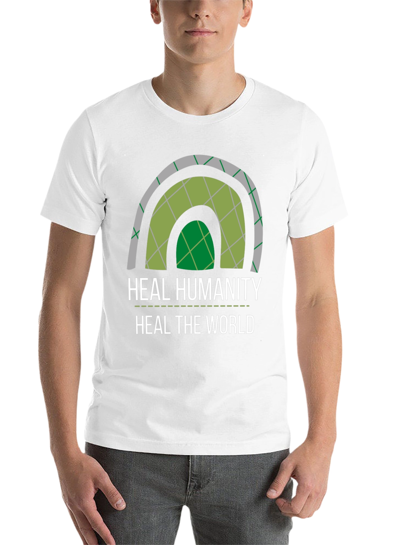 Black Heal Humanity T-Shirt - Eco-Friendly Design view 14