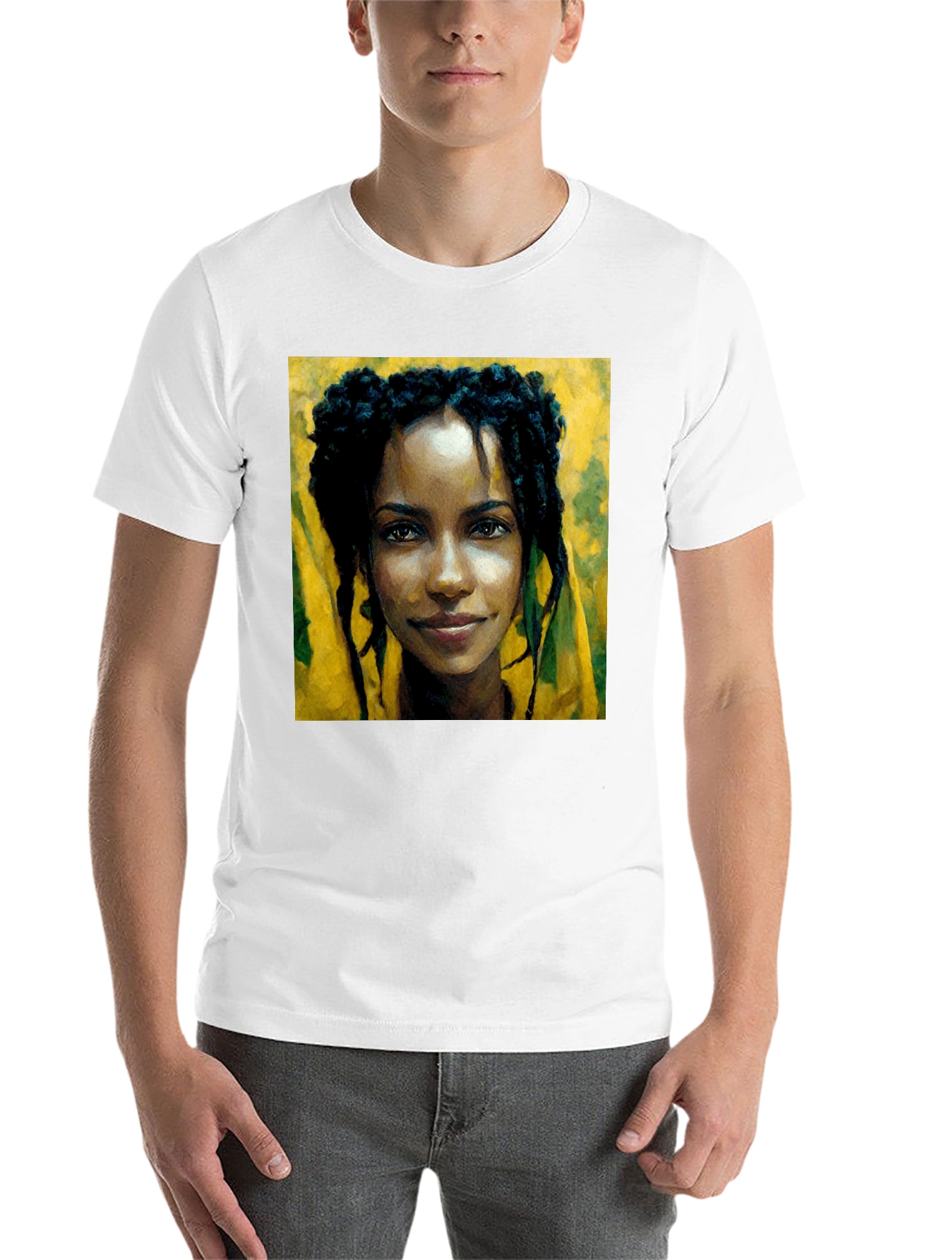Black Portrait Tee: Woman with Dreadlocks view 14