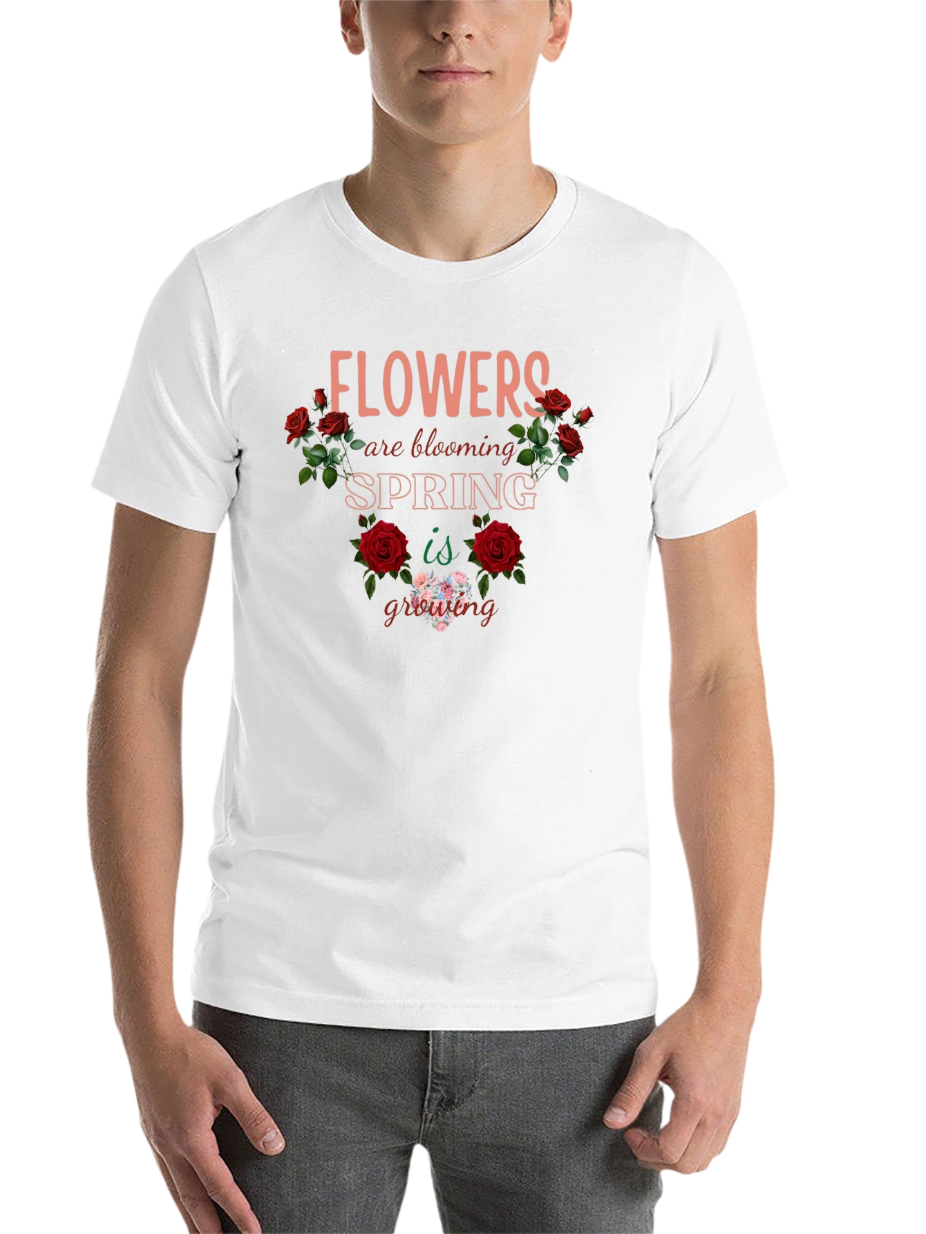 Black Flowers are Blooming Spring is Growing T-shirt view 14